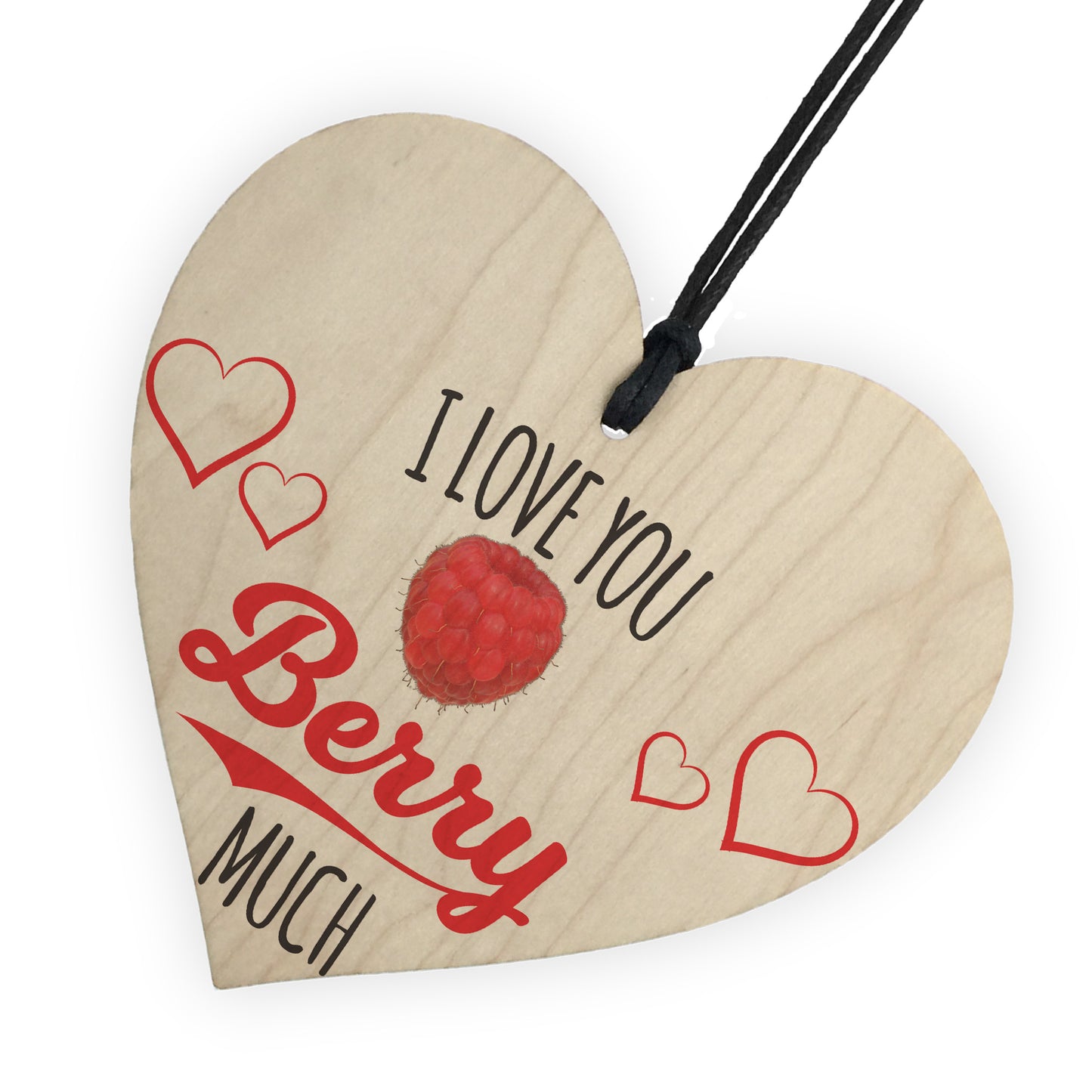Love You Berry Much Wooden Hanging Heart Plaque
