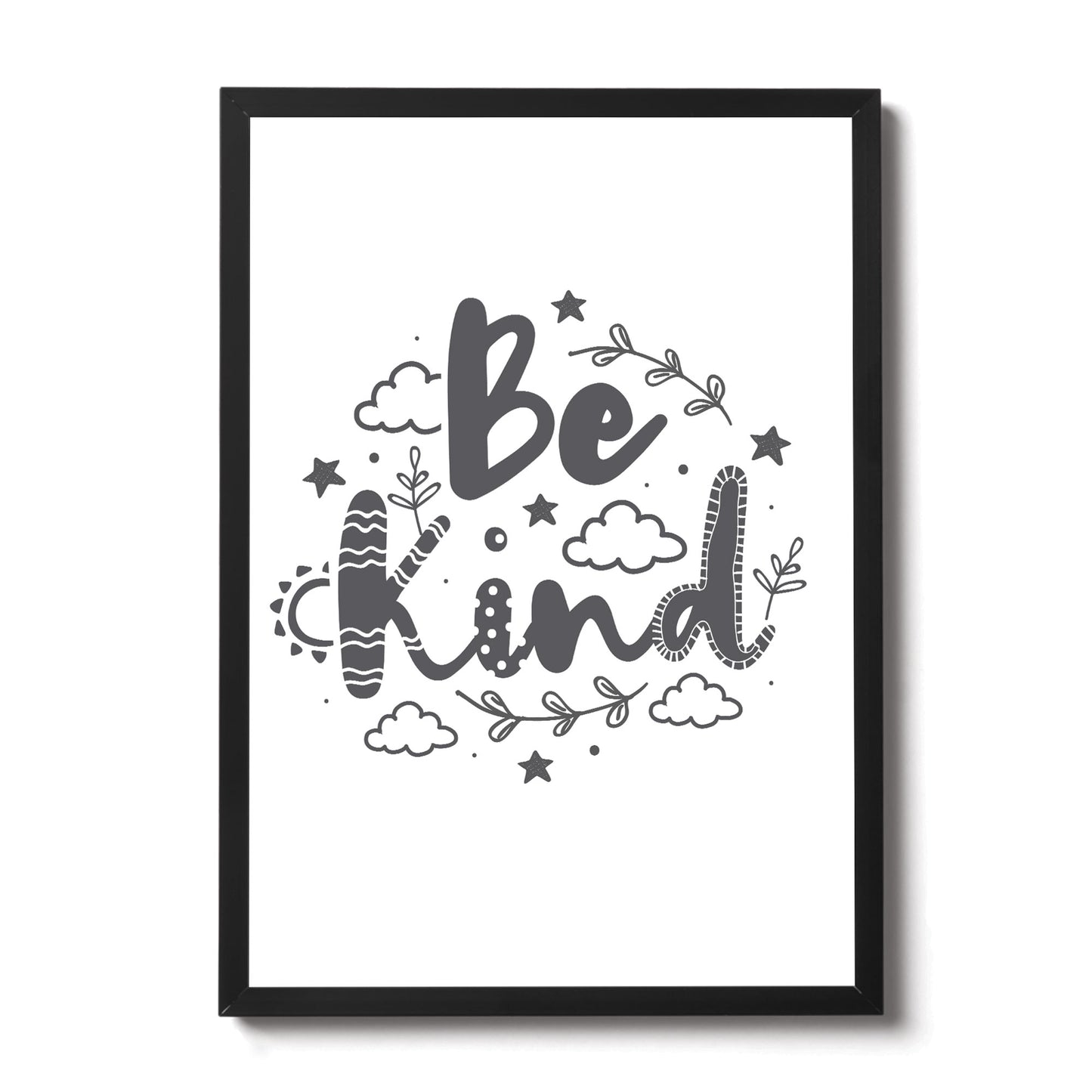 BE KIND White Grey Nursery Prints / Wall Art For Nursery