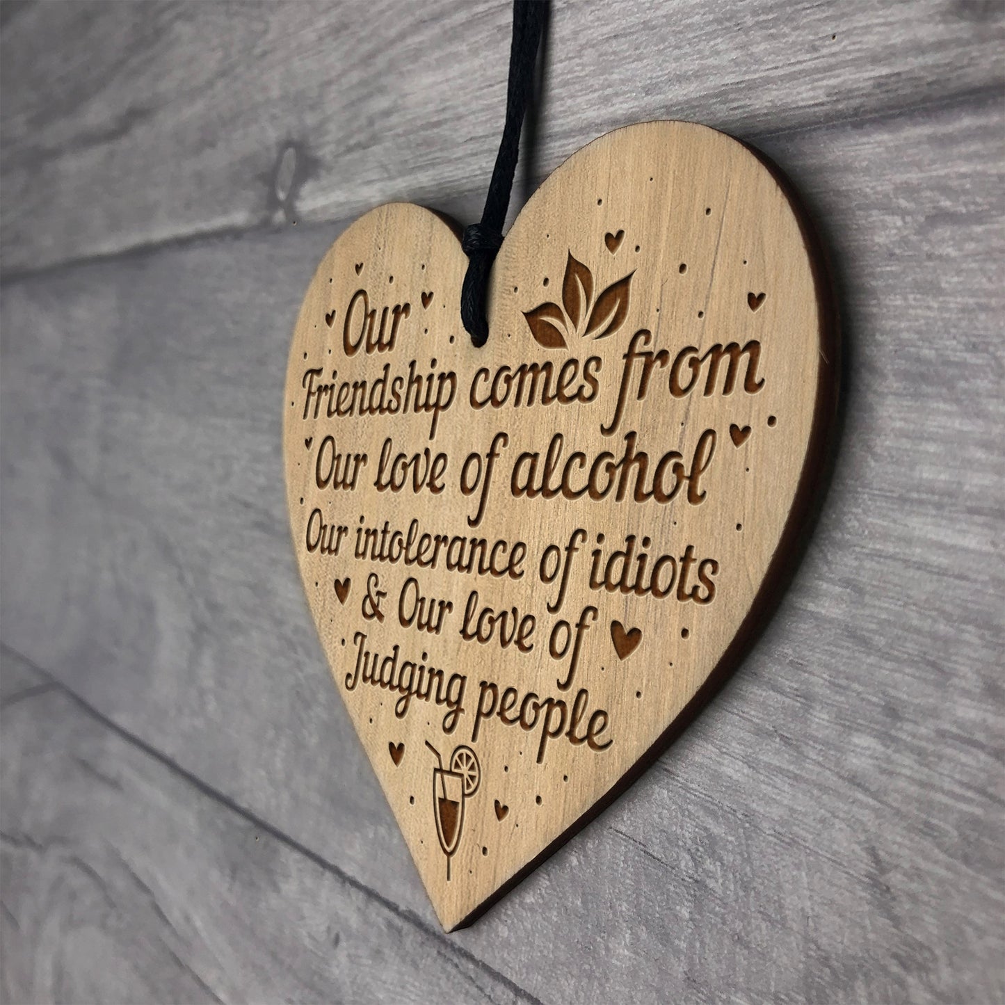 Funny Friendship Gift Engraved Heart Best Friend Birthday Xmas