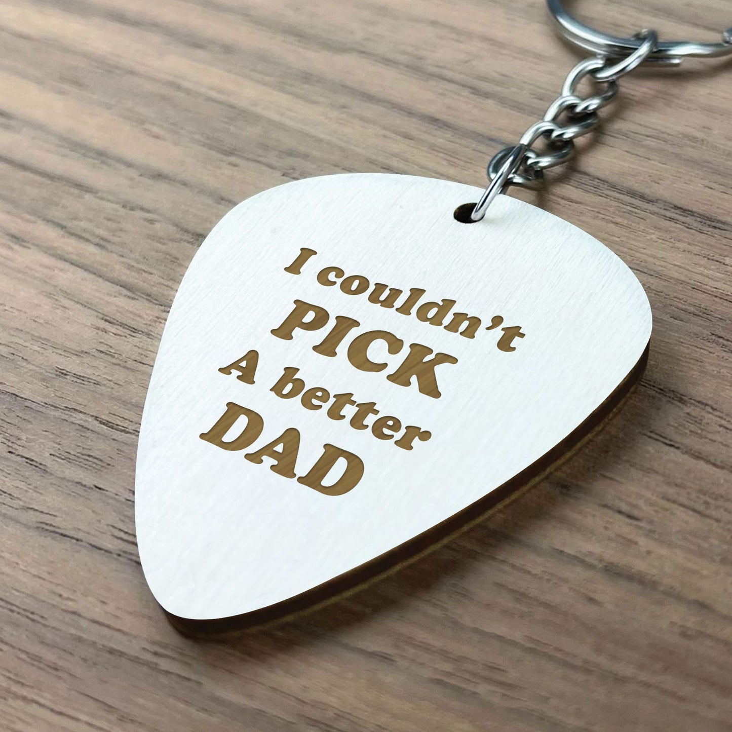 Dad Engraved Guitar Pick Keyring Fathers Day Birthday Dad Gifts