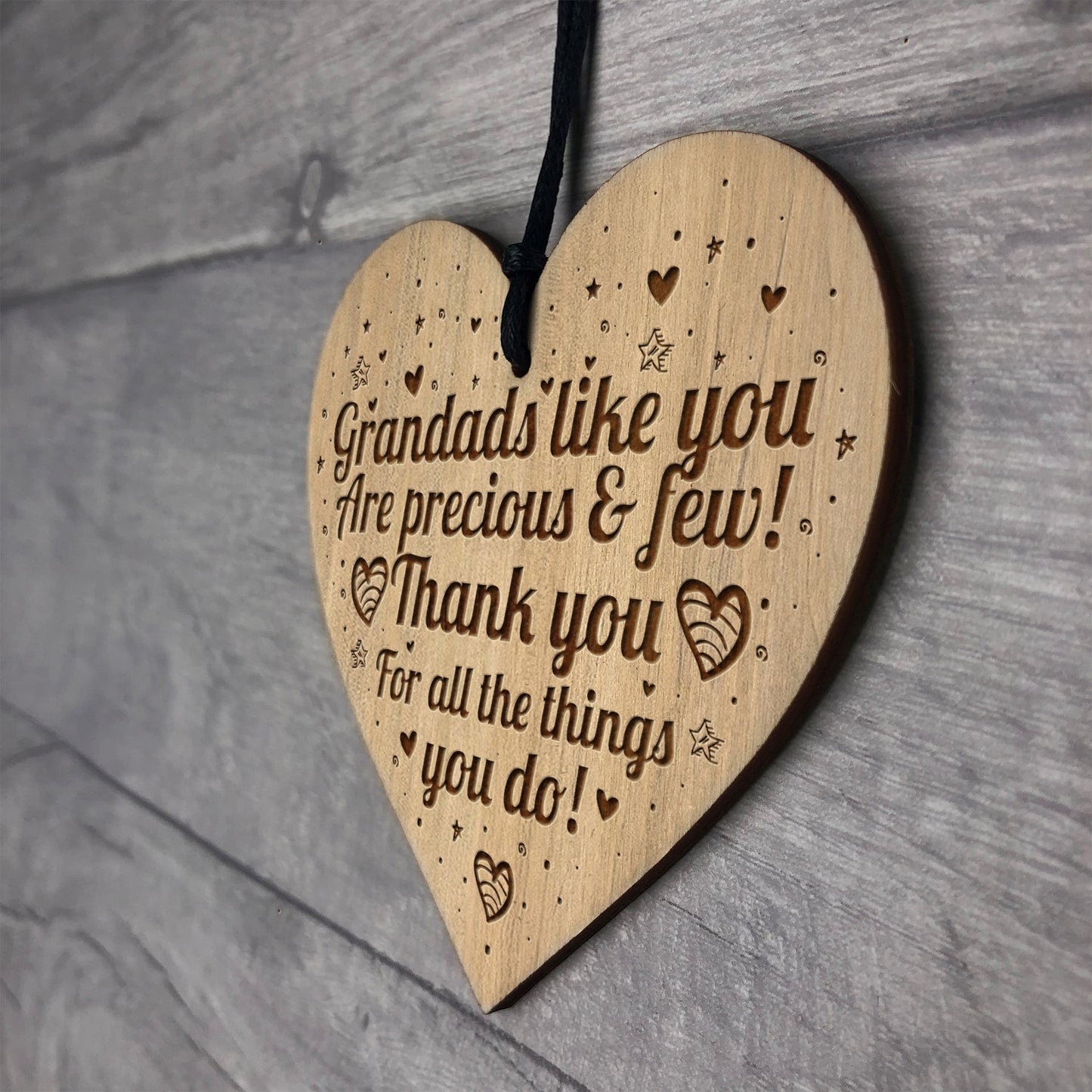 Grandad Engraved Heart Birthday Christmas Gift For Grandad