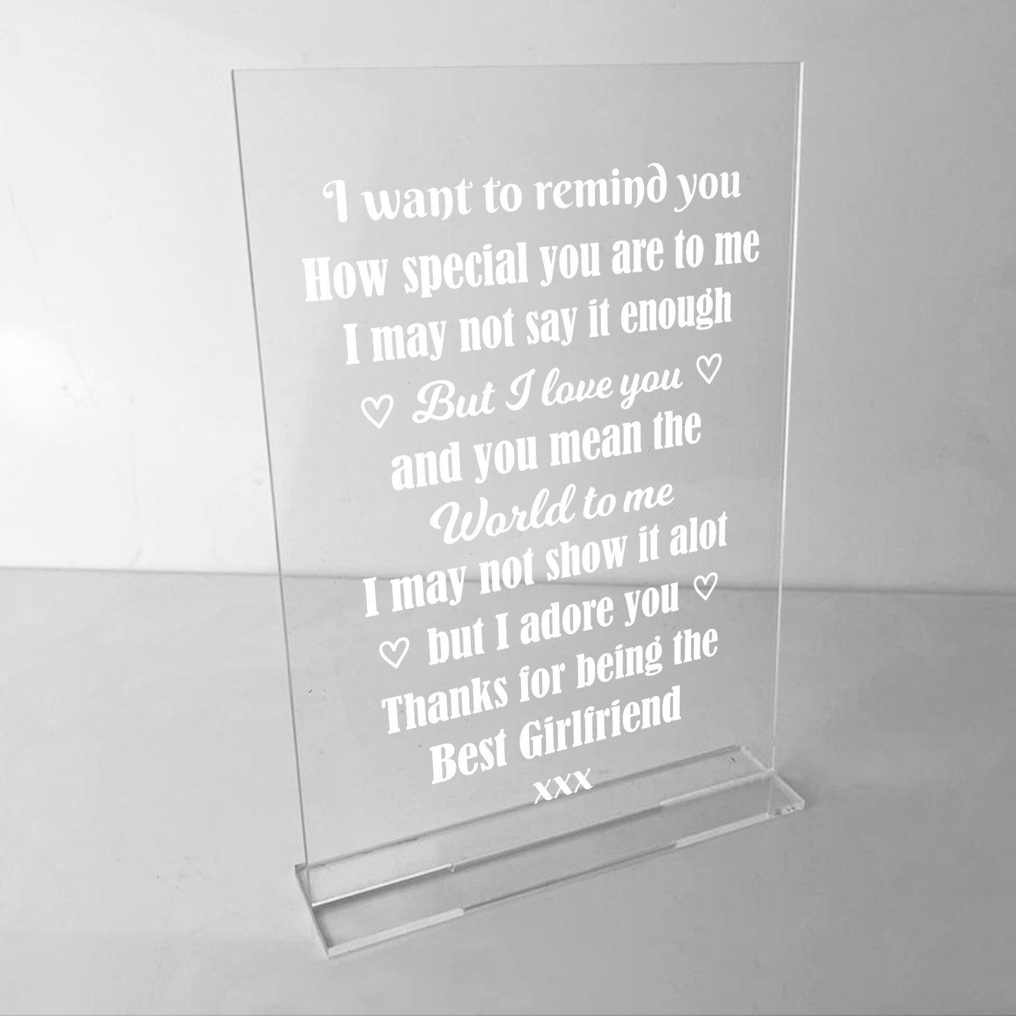 Girlfriend Gifts Standing Acrylic Plaque Girlfriend Birthday