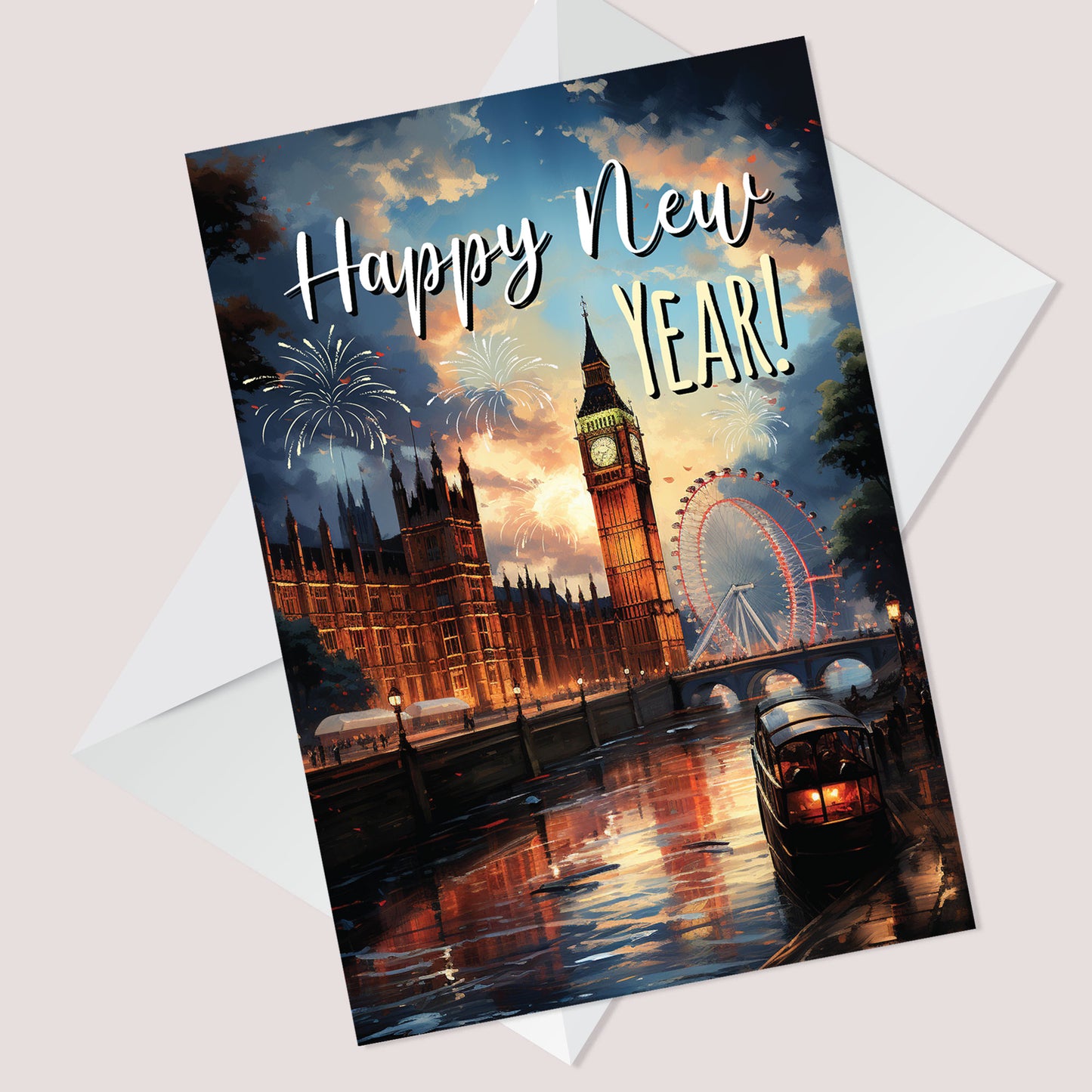 Happy New Year Greeting Card For Him Her Special Couple Friends
