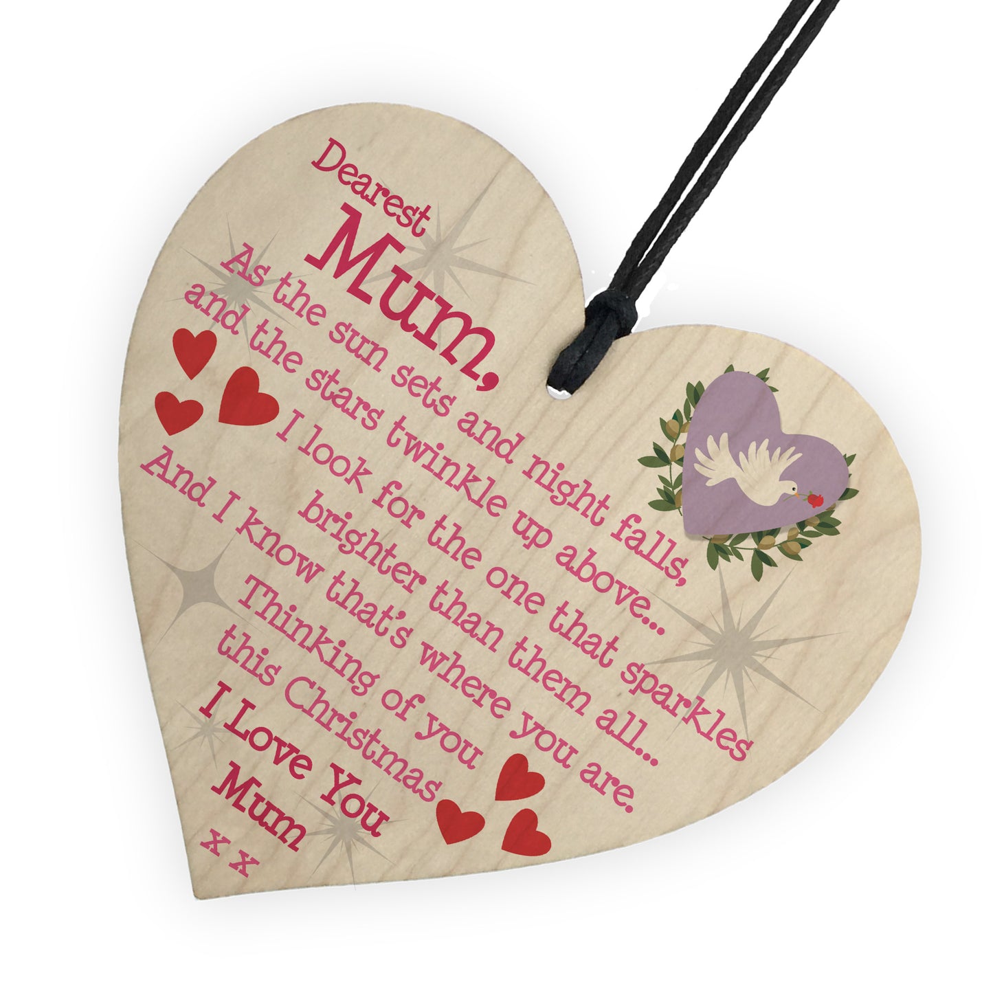 Christmas Memorial Mum Tree Bauble Gift Memory Hanging Plaque