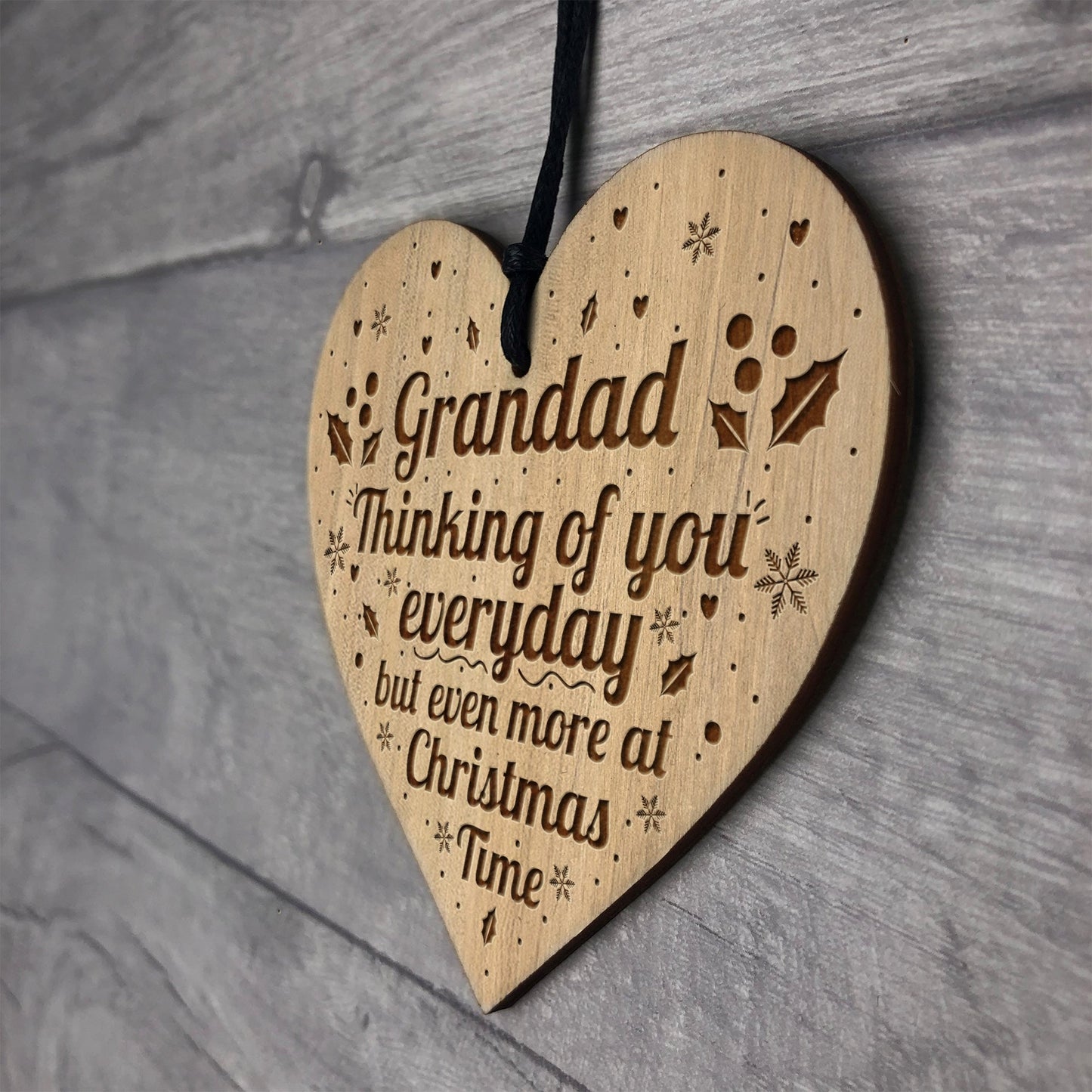 Grandad Christmas Memorial Engraved Bauble Gift In Memory