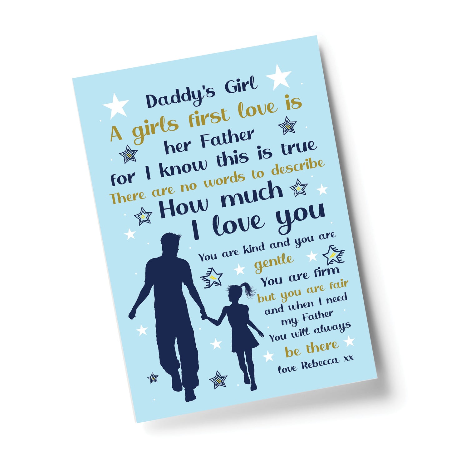 Daddys Girl Gift PERSONALISED Print For Dad Birthday Christmas