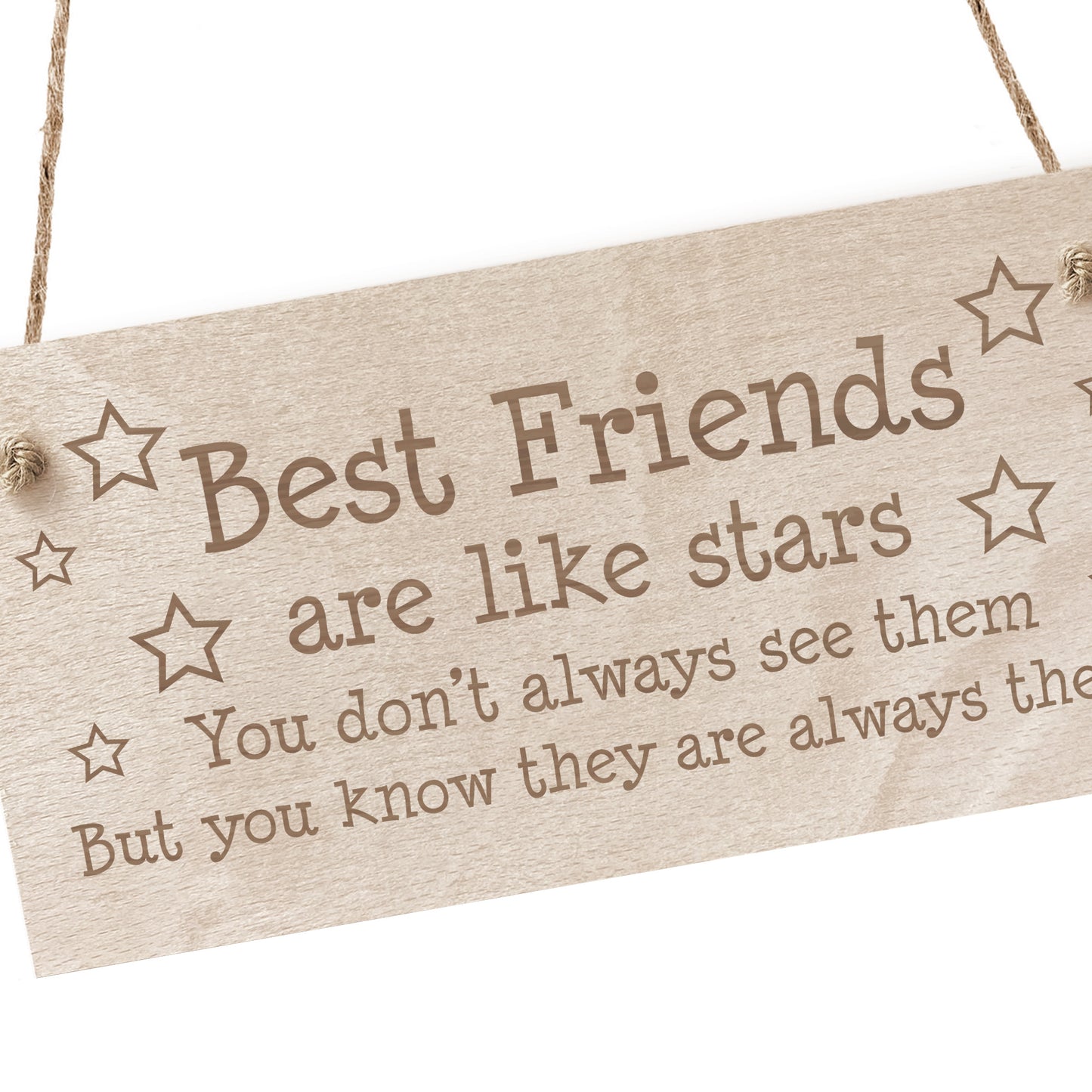 Best Friends Like Stars Gift Wood Sign Engraved Best Friend