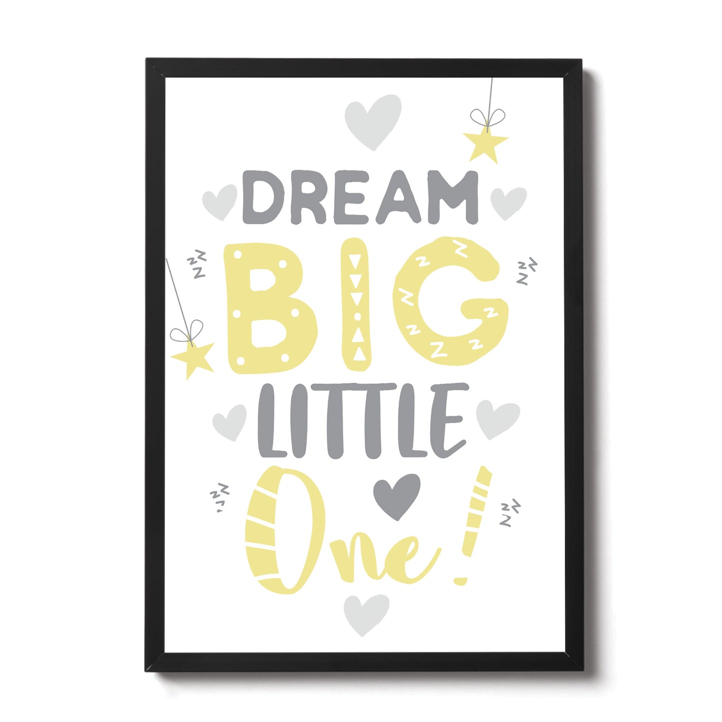 Grey Yellow Nursery Framed Prints Wall Art Picture For Baby Room