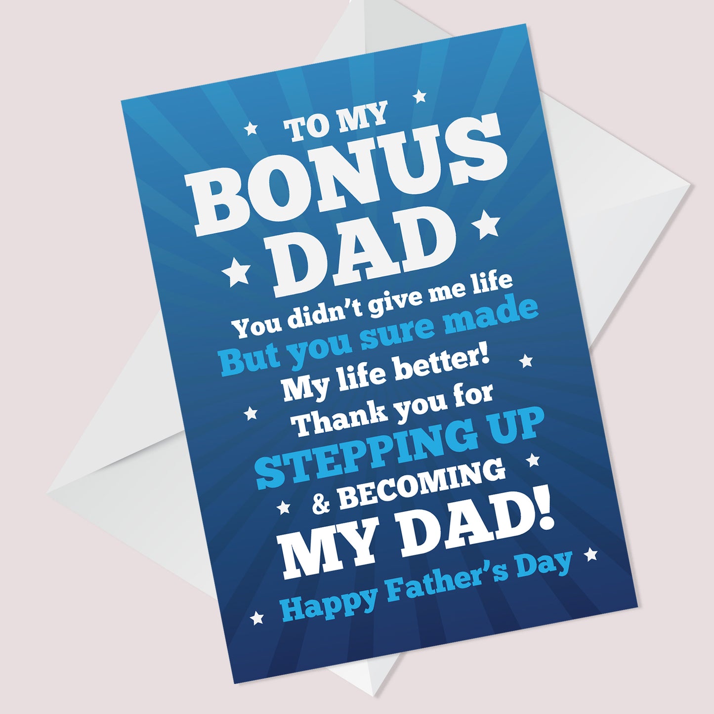 STEP DAD CARD For Fathers Day Thank You Card For Step Dad