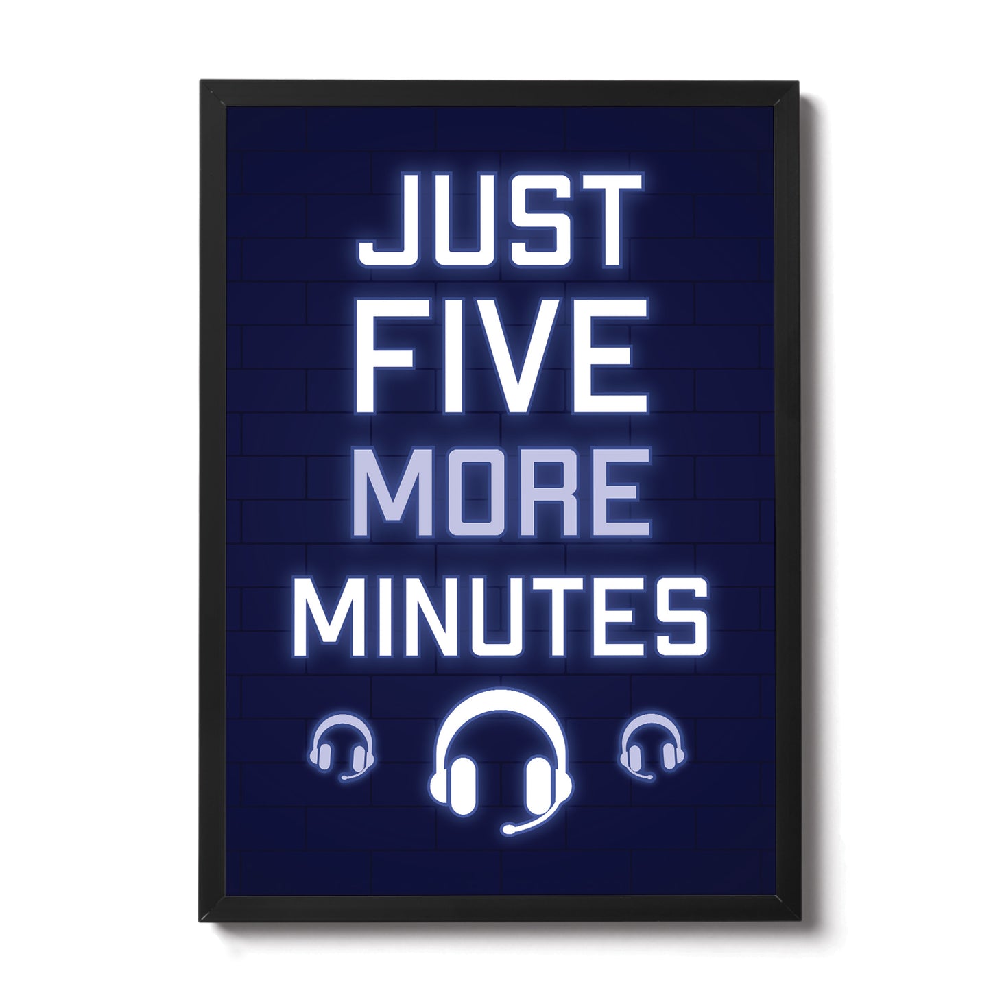 Blue Gaming Poster Framed Gift For Boys Bedroom Games Room
