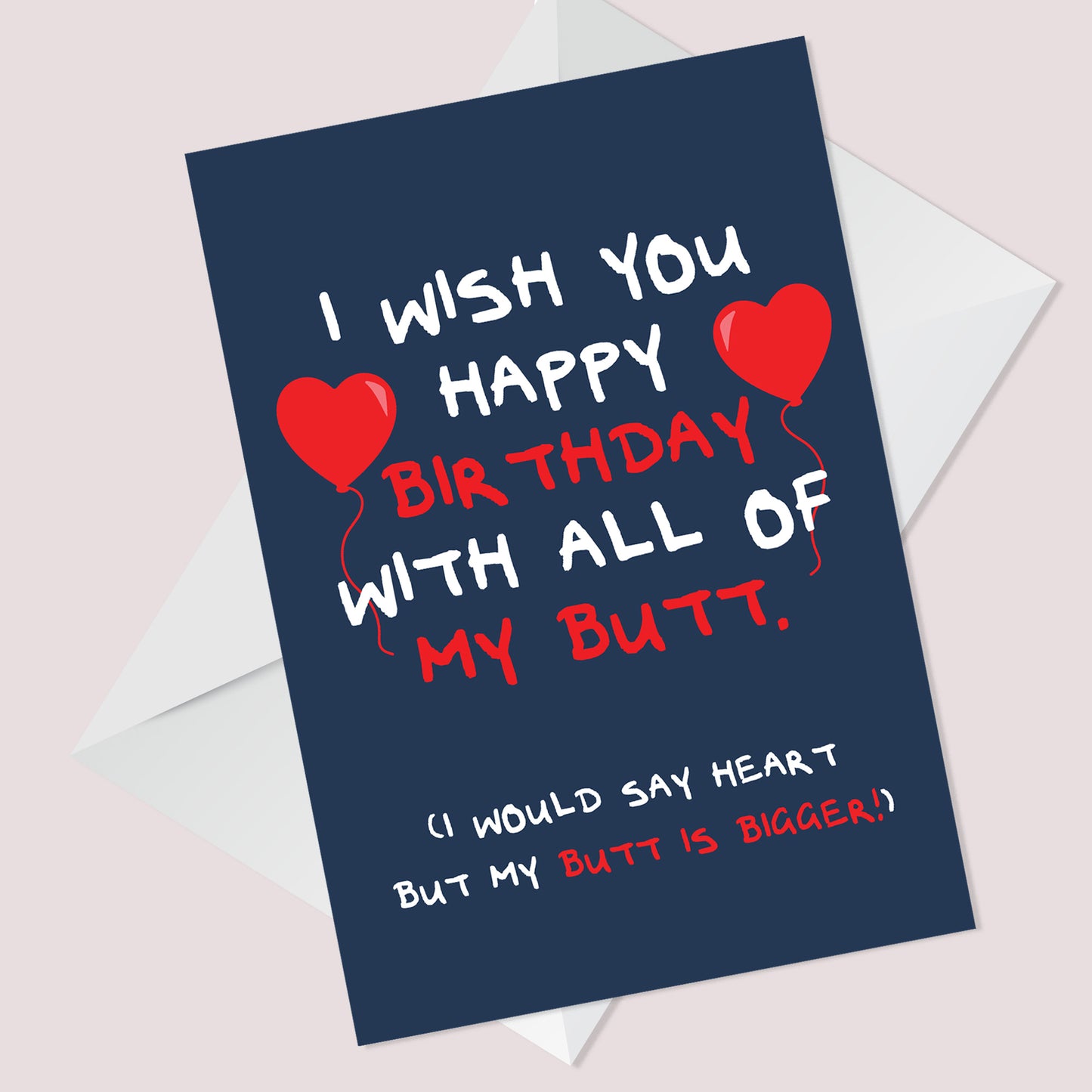 Funny CHEEKY Birthday Card For Boyfriend Husband Rude Card