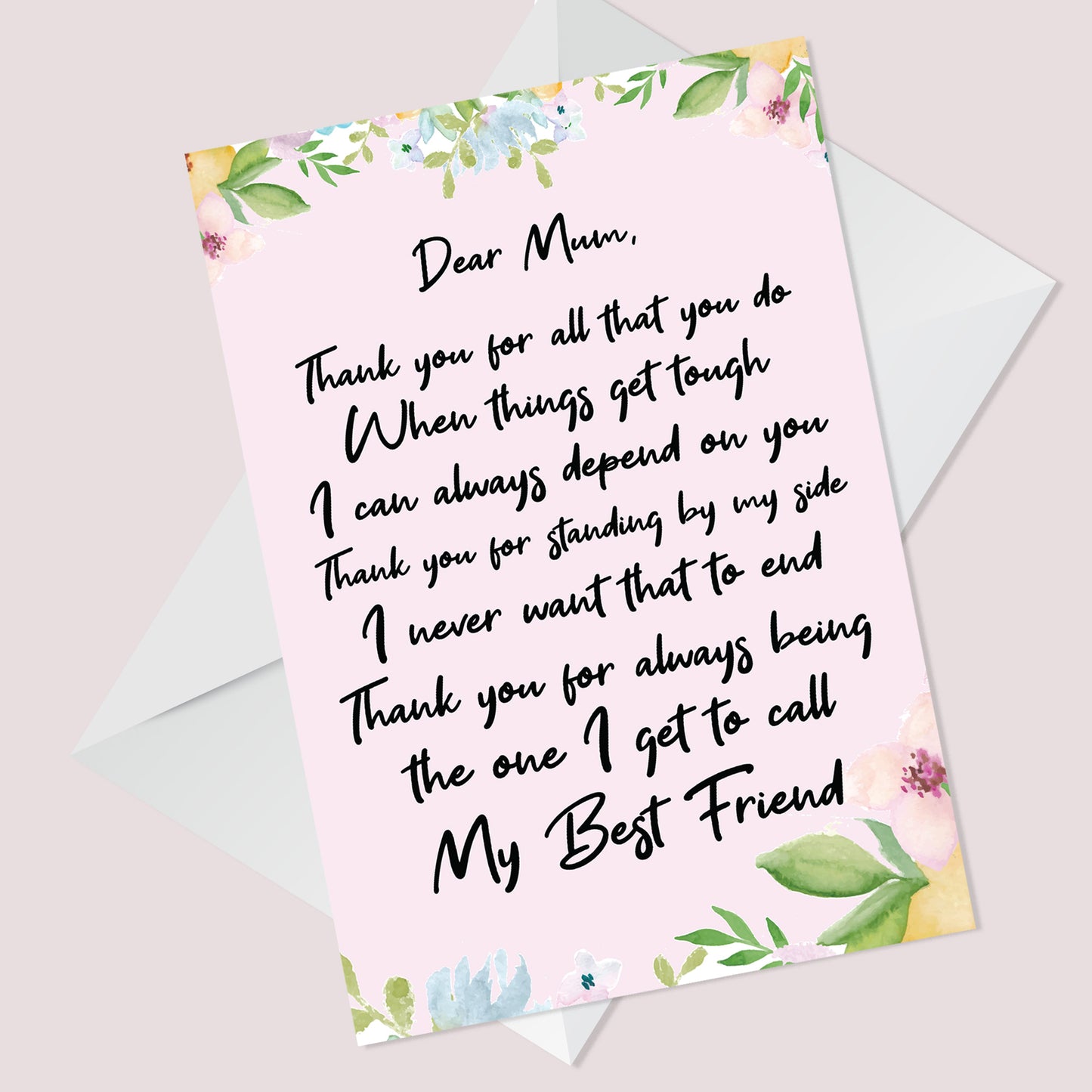 Birthday Mothers Day Card For Mum Poem From Daughter Son