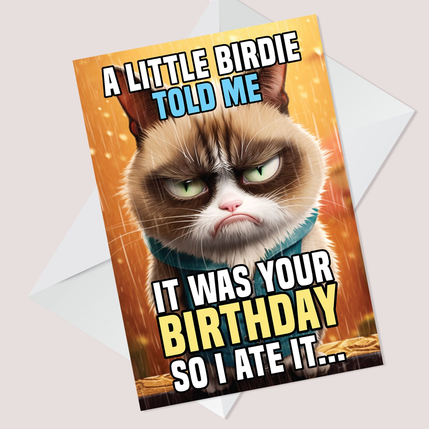 Humorous Birthday Card From Cat Funny Card For Men Women