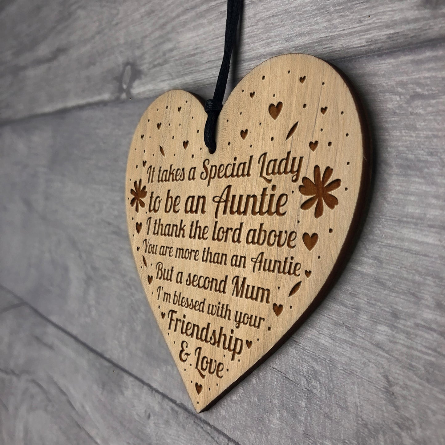 Auntie Present Engraved Heart Birthday Christmas Gift For Auntie