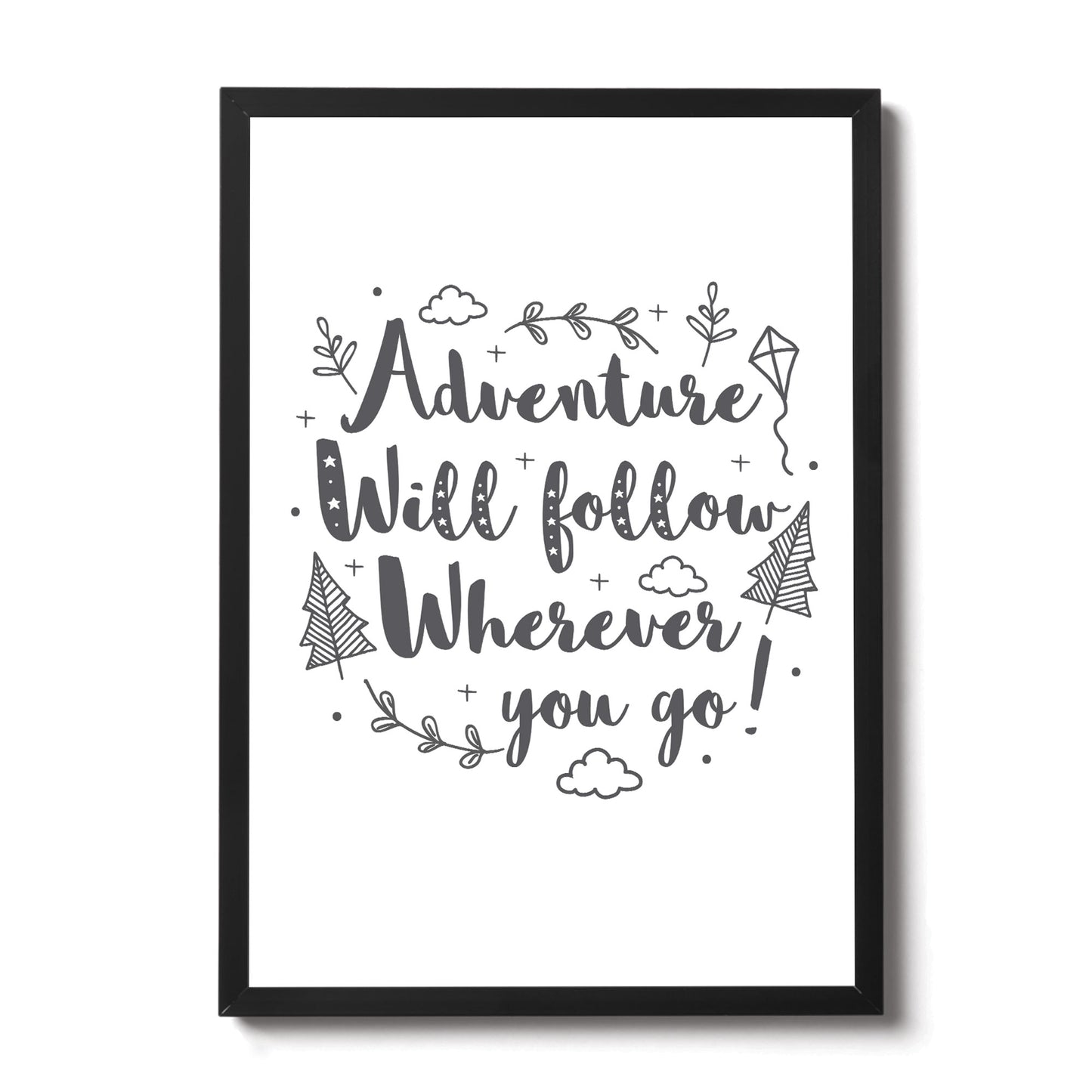 White Grey Nursery Framed Prints / Baby Room Wall Art Decoration