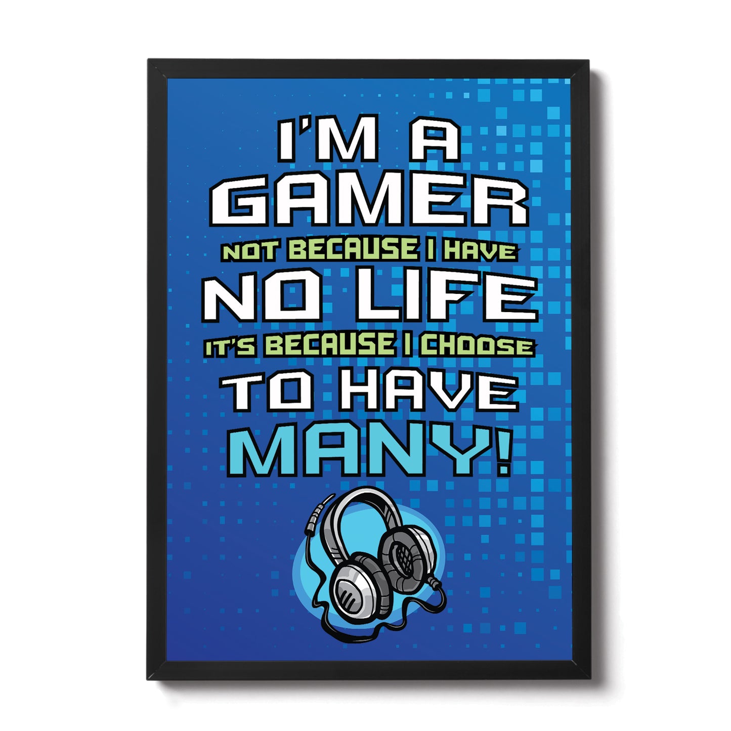 Framed Gaming Sign For Boys Bedroom Man Cave Gamer Gifts