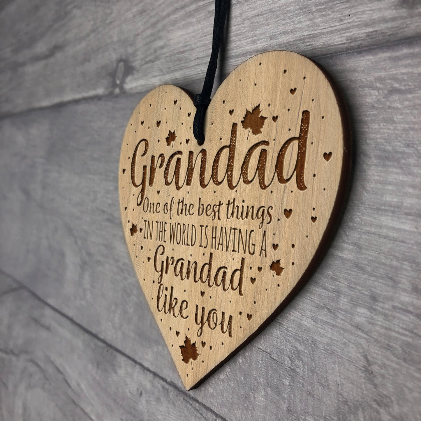 Grandad Gift Plaque Engraved Heart Birthday Christmas Gift