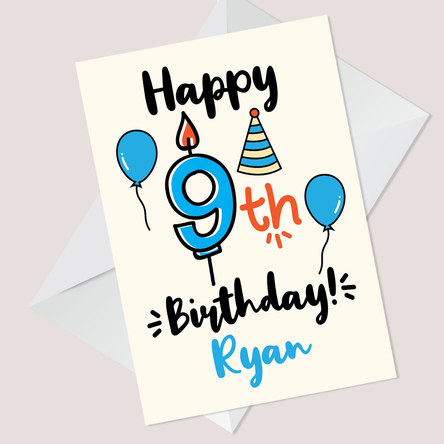Personalised 9th Birthday Card For Daughter Son Quirky Card