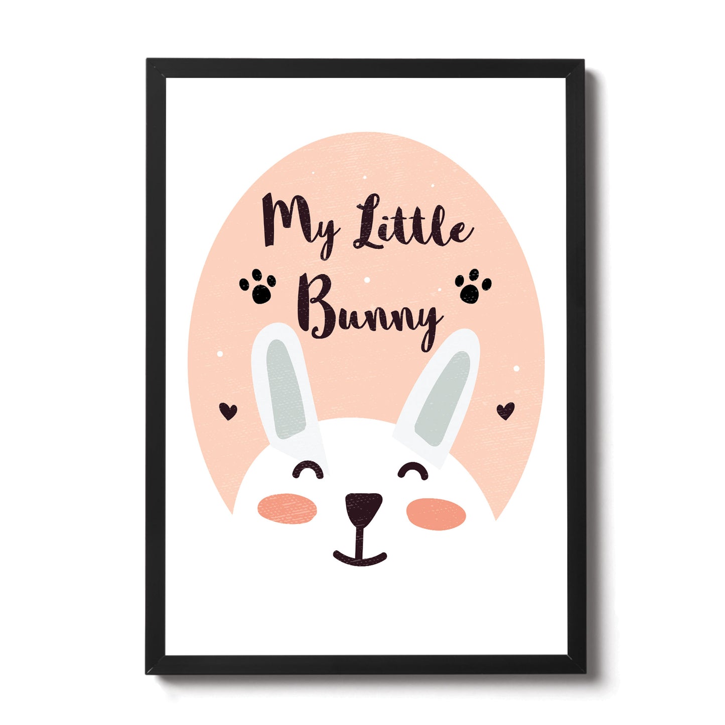 Nursery Print Framed Bunny Picture Nursery Decoration Baby Girl
