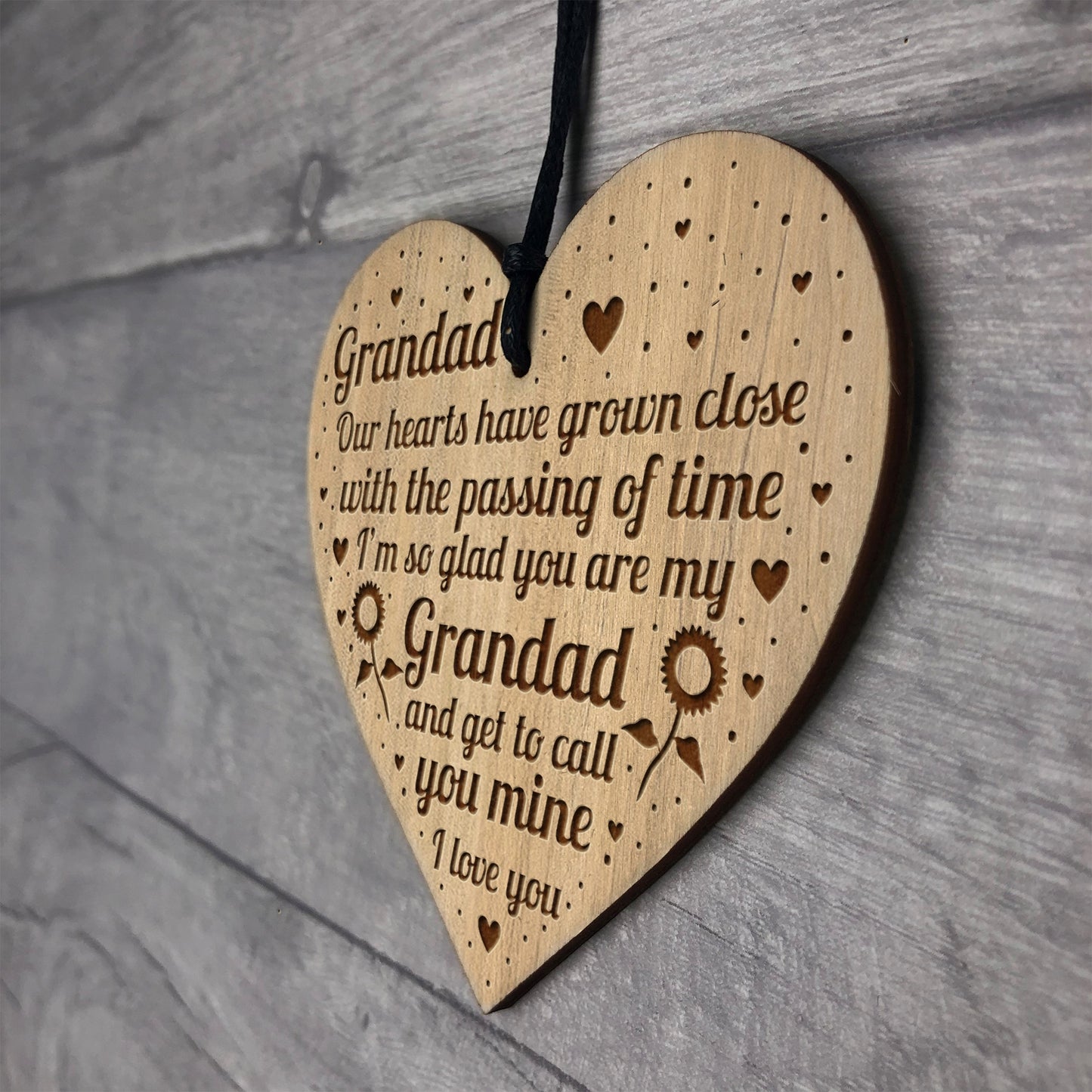 Grandfather Gift Engraved Heart Grandad Gifts For Birthday Xmas