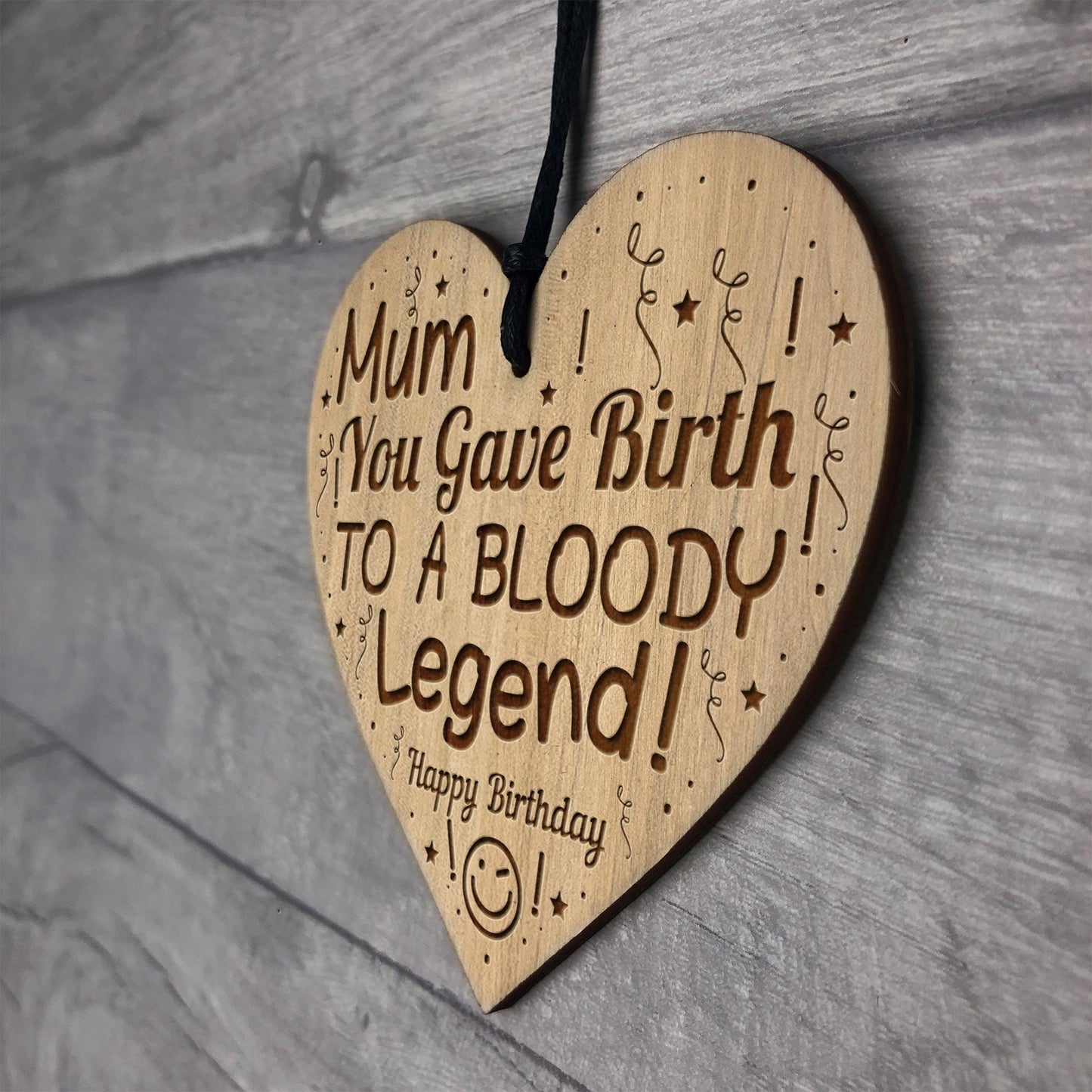 Funny Mum Birthday Gift Engraved Heart Novelty Mum Gifts