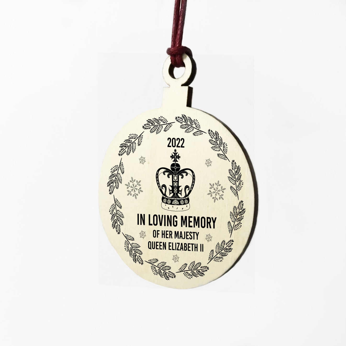 Queen Elizabeth ll In Memory Memorial Christmas Bauble Tree