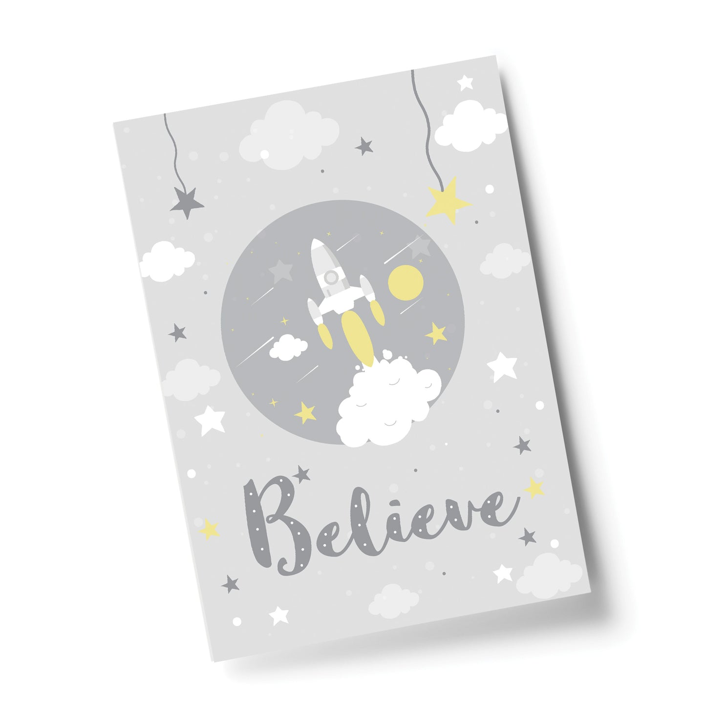 Cute Nursery Print For Boy Bedroom Nursery Believe Quote Print