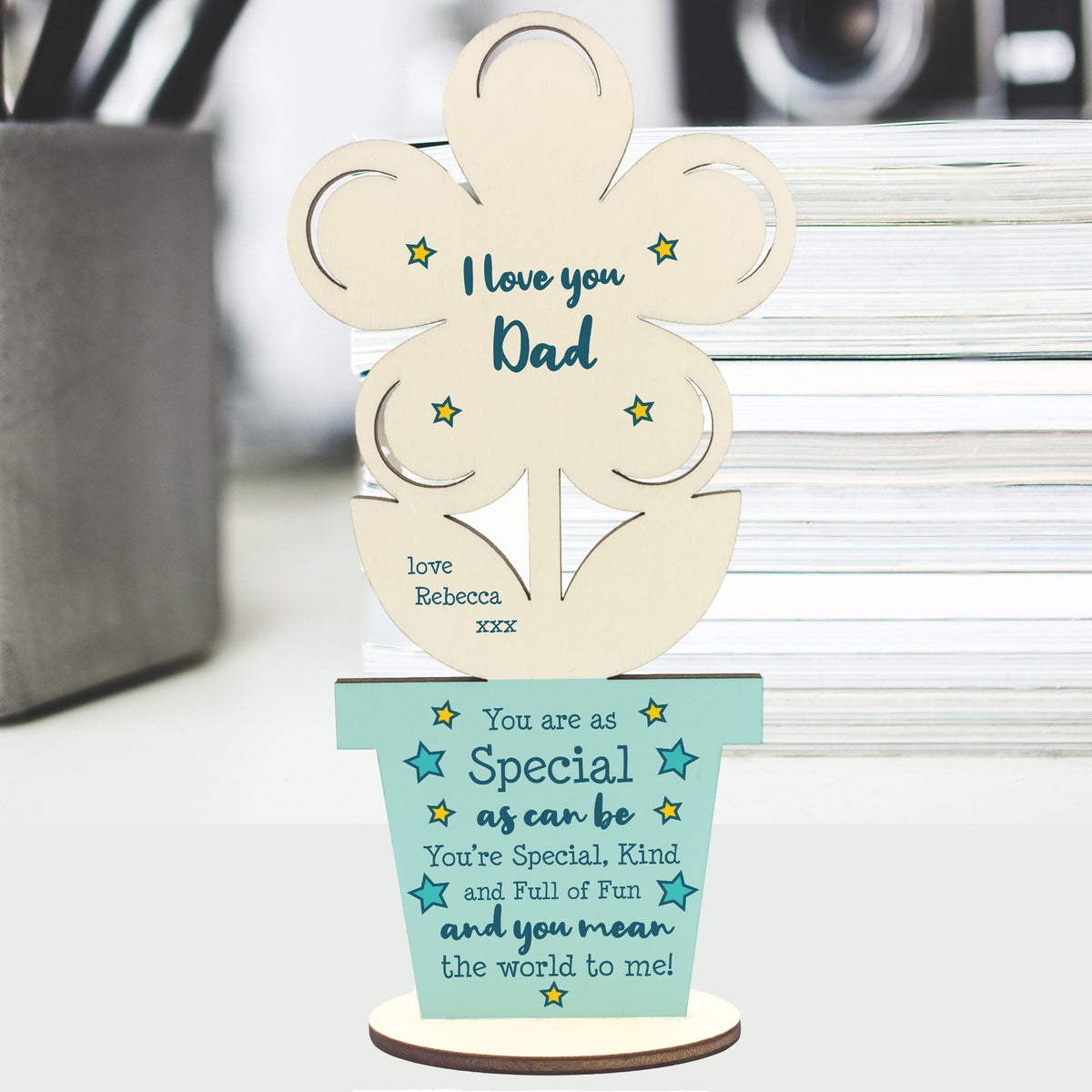 Dad Gifts For Birthday Fathers Day Wood Flower Dad Poem Daughter