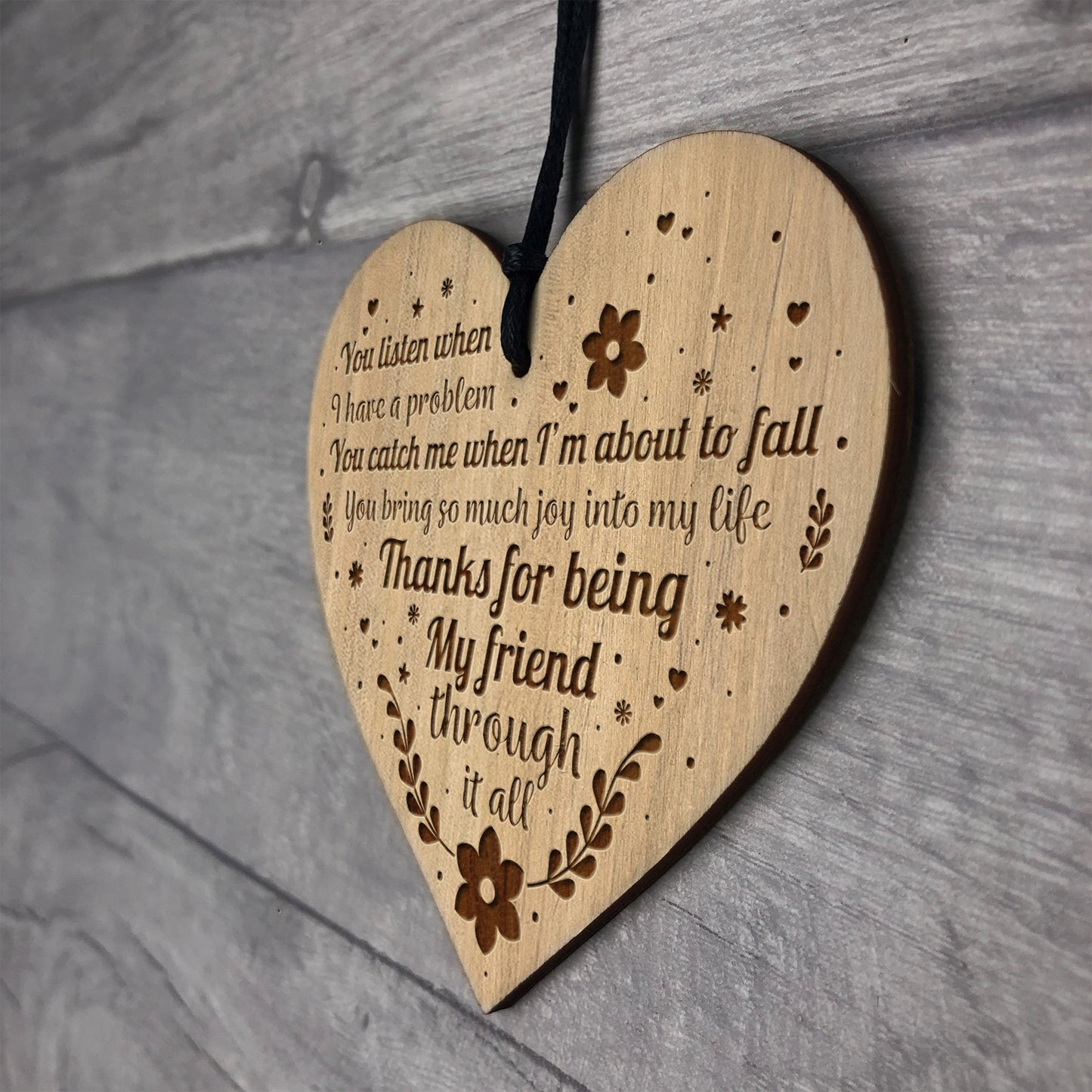 Friendship Plaque Engraved Heart Best Friend Birthday Thank You