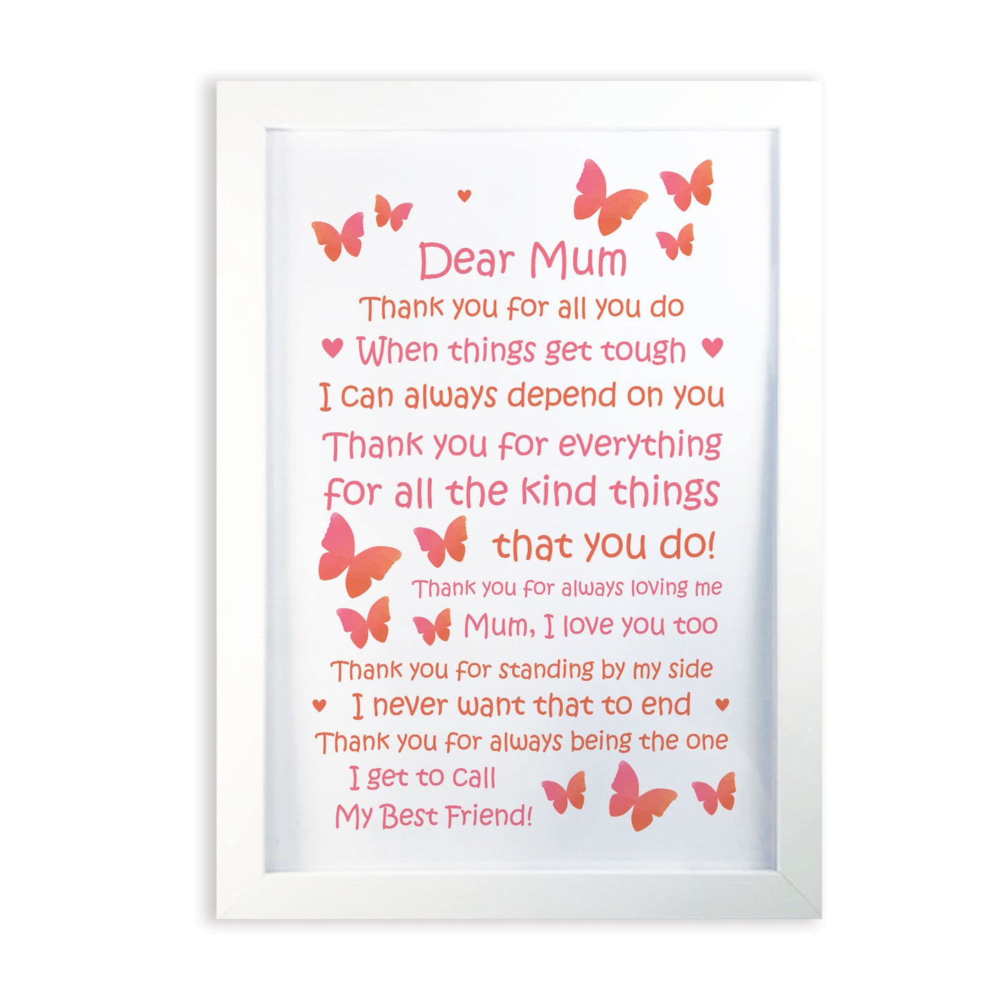 Christmas Birthday Gifts For Mum From Daughter Son Framed Print