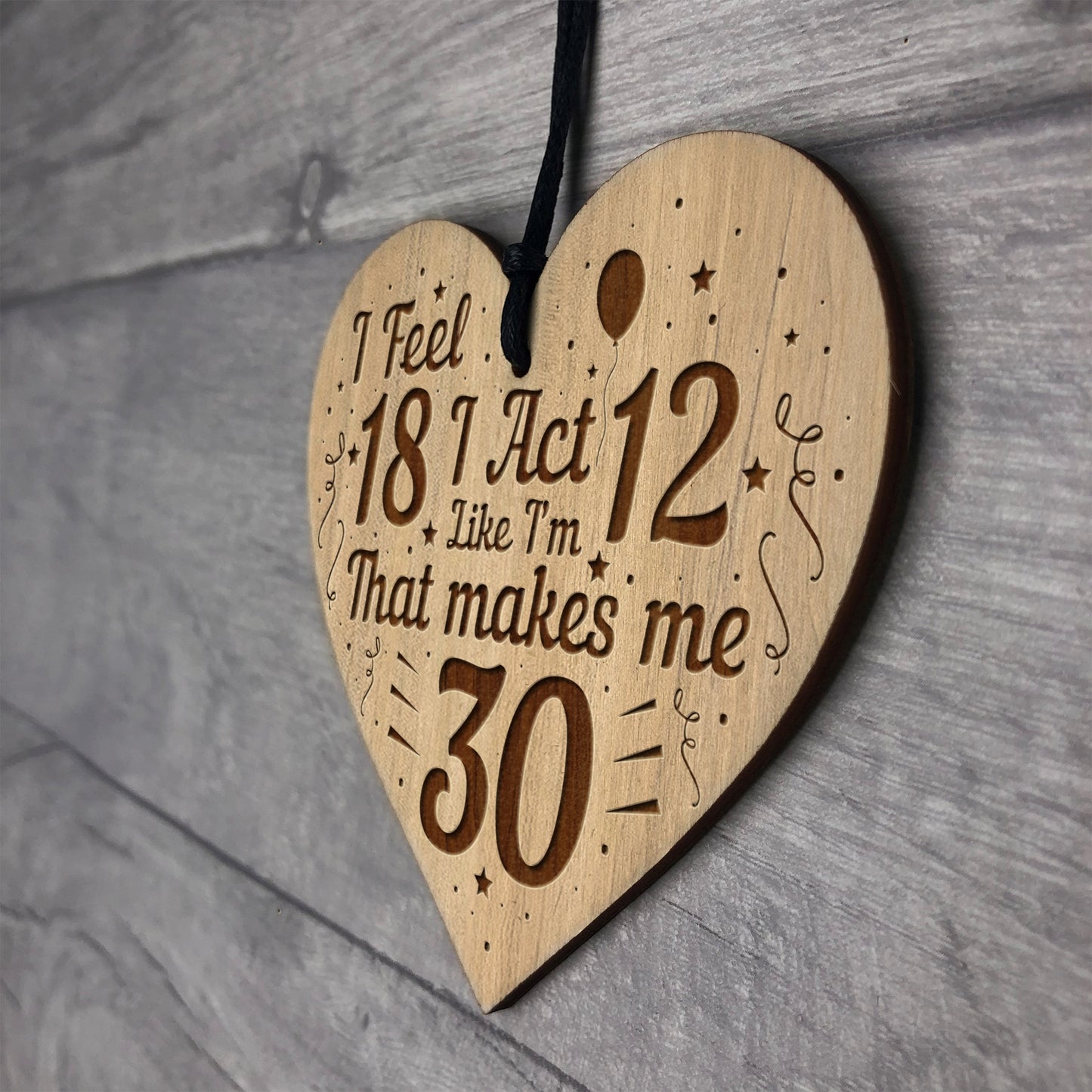 30th Birthday Gift For Him Her Engraved Heart Funny Gift For Him