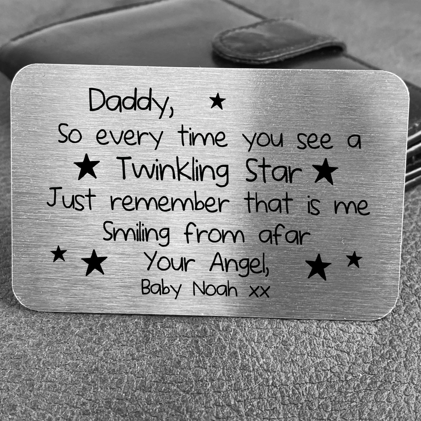 Personalised Baby Memorial Poem Gift For Dad Daddy Metal Wallet