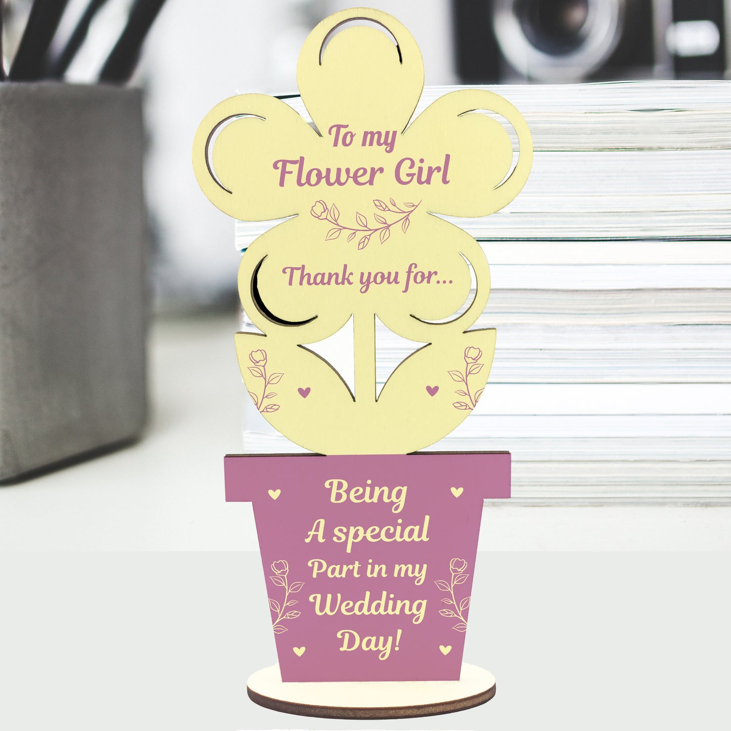 Special Flower Girl Gift Thank You Gift For Her Wood Flower