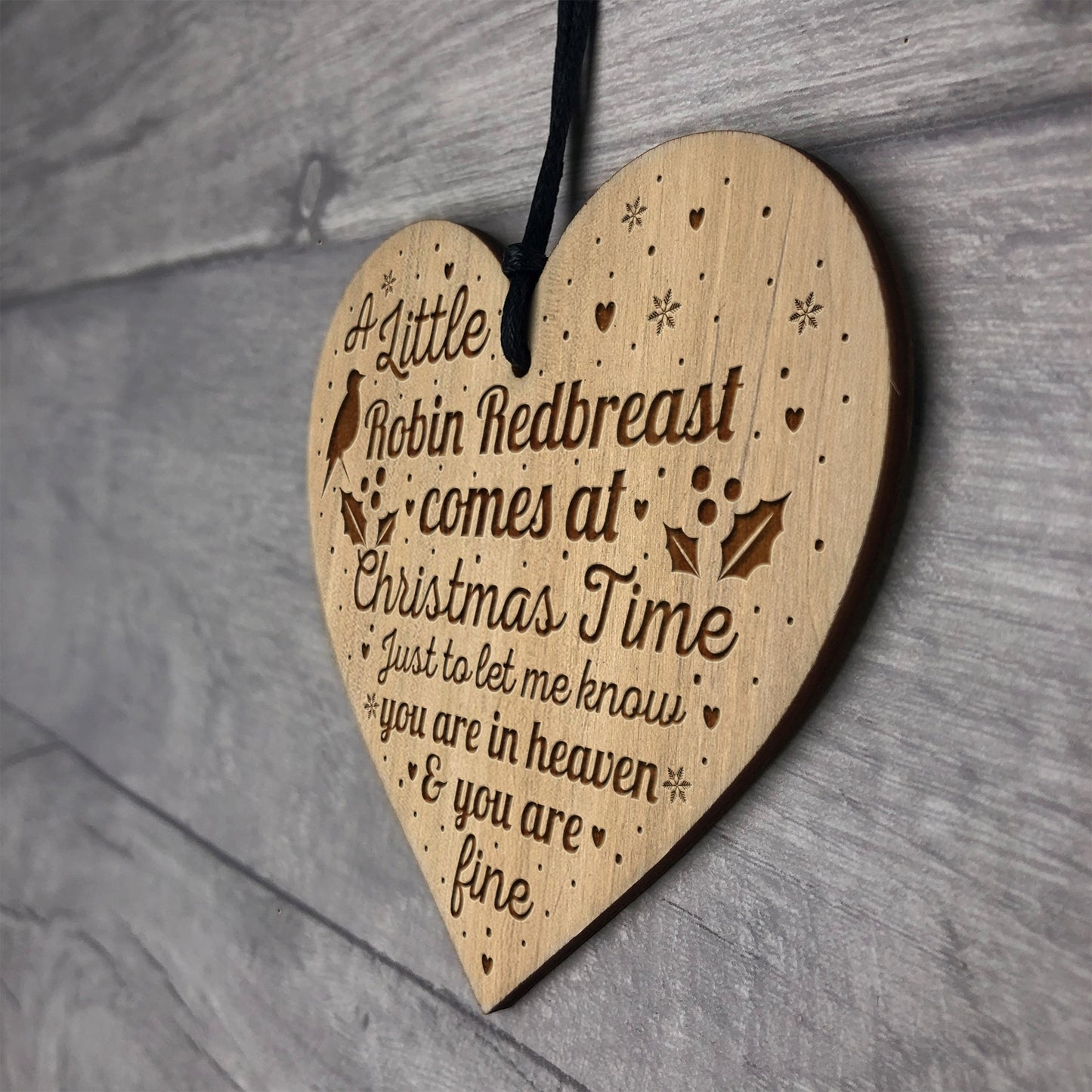 Robin Redbreast Christmas Tree Decoration Engraved Bauble