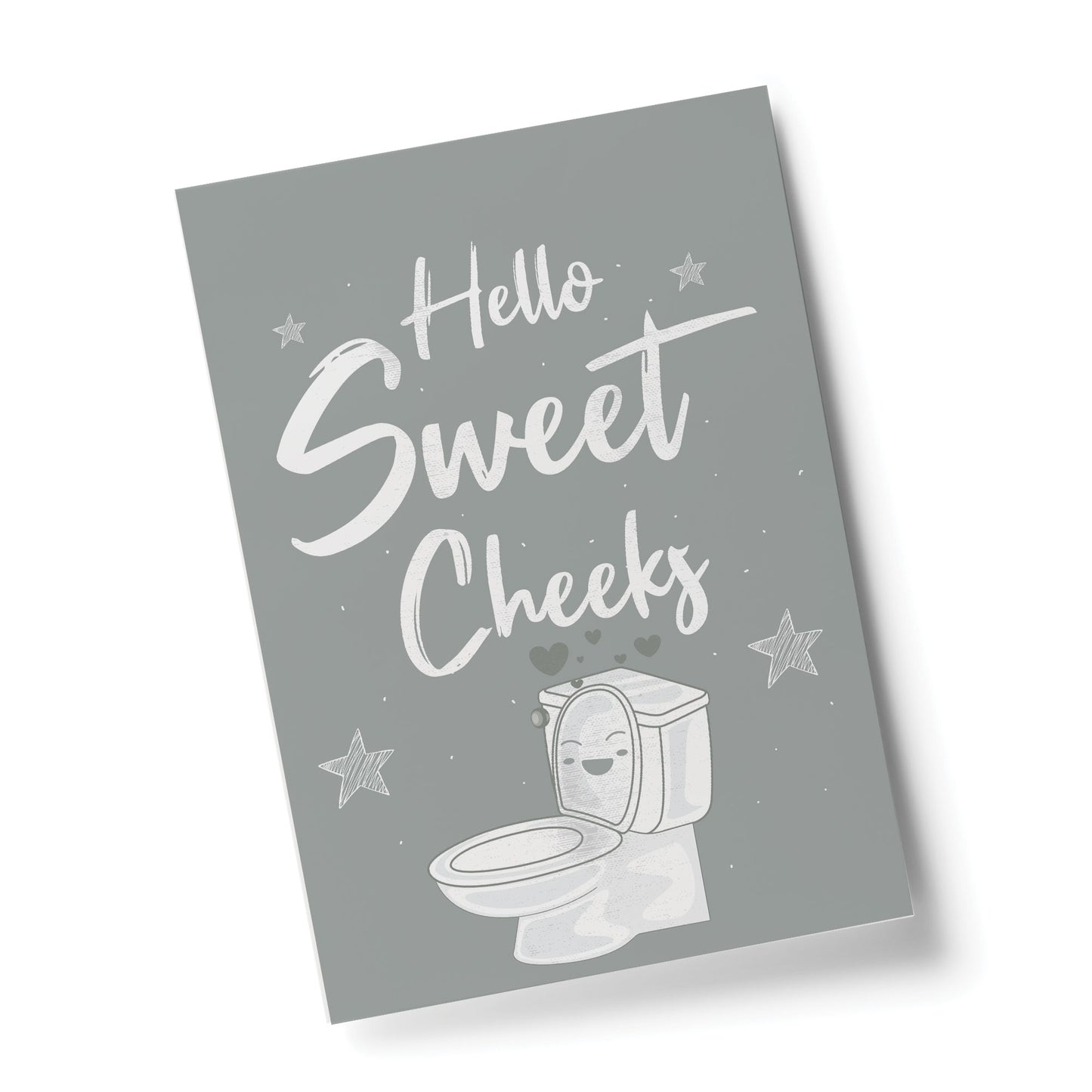 Funny Bathroom Print Hello Sweet Cheeks Toilet Loo Sign Wall Art
