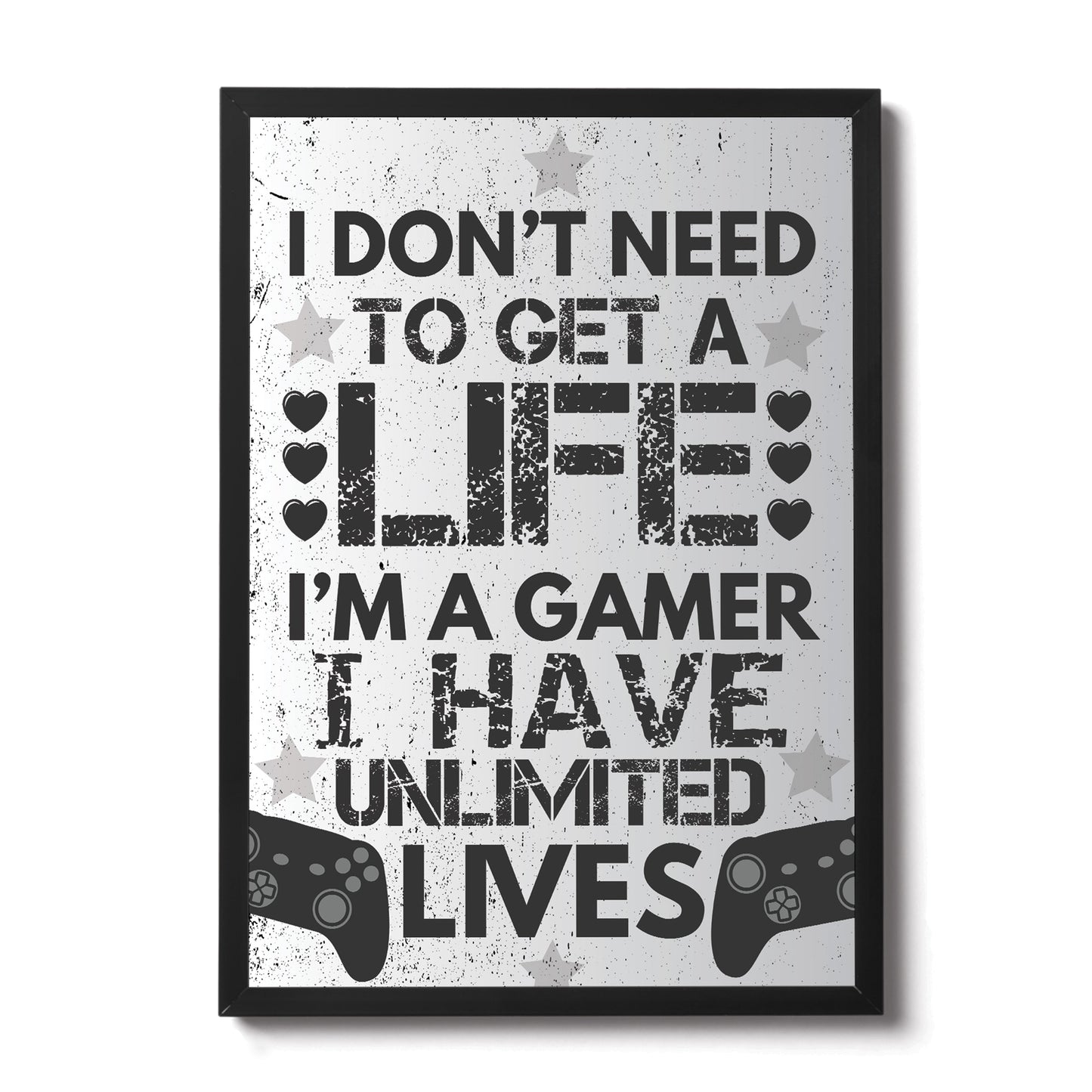 Funny Gaming Print Framed Gamer Gift Boys Bedroom Gaming Sign