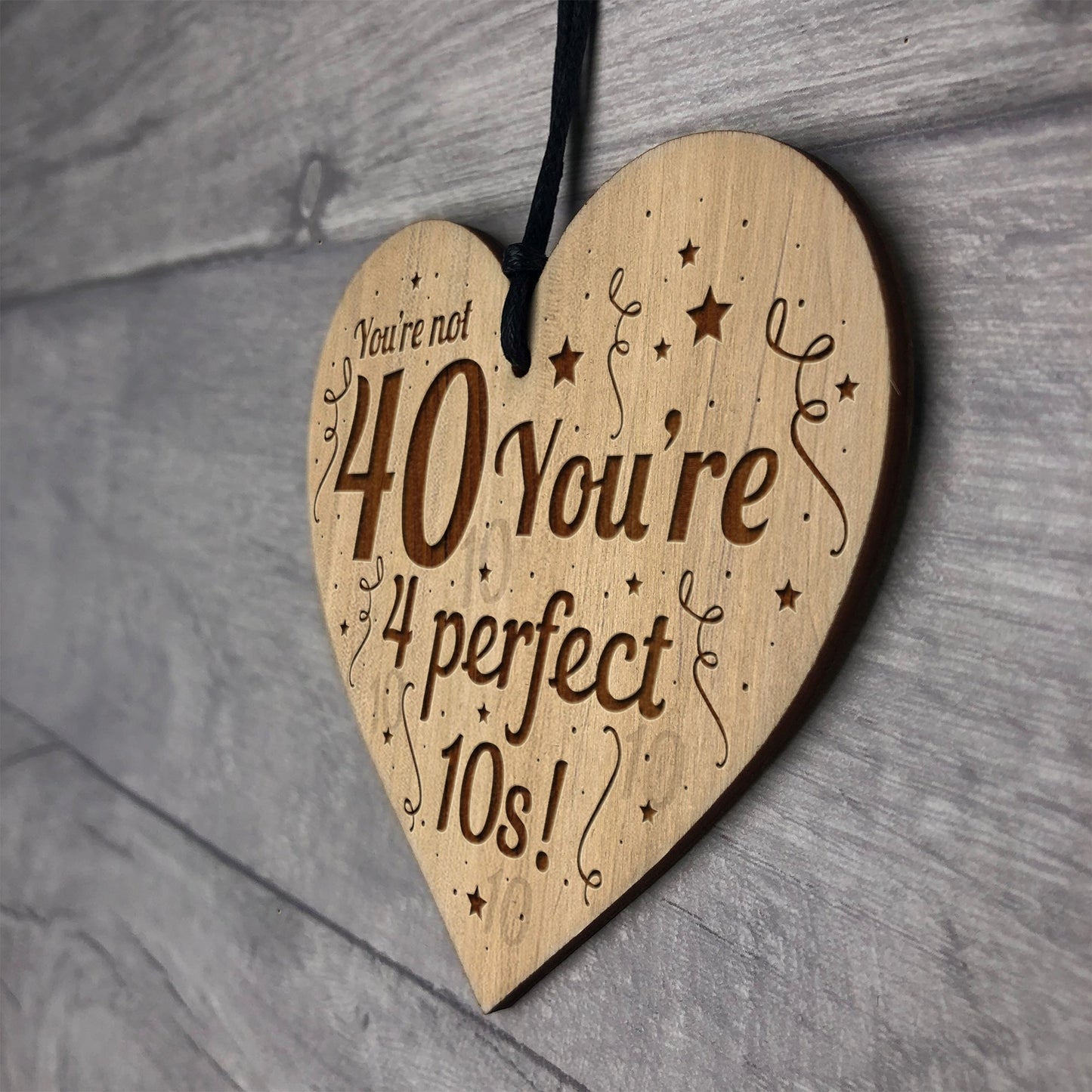 Funny 40th Birthday Gift For Him Her Engraved Heart Decorations