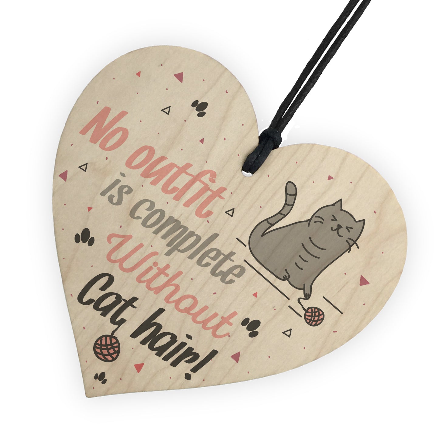 Cute Funny CAT Gift Idea Animal Lover Wooden Hanging Heart Sign