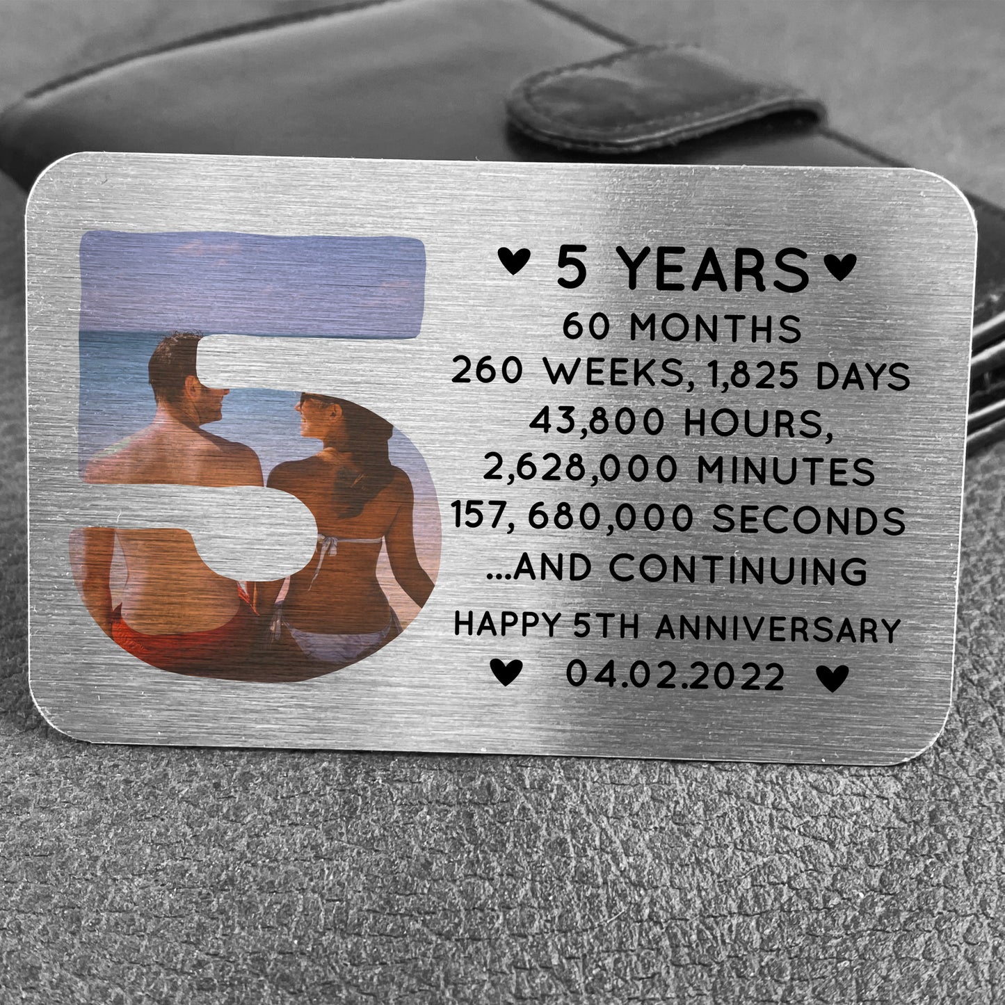 5th Anniversary Gift Personalised Card Gift For Husband Wife
