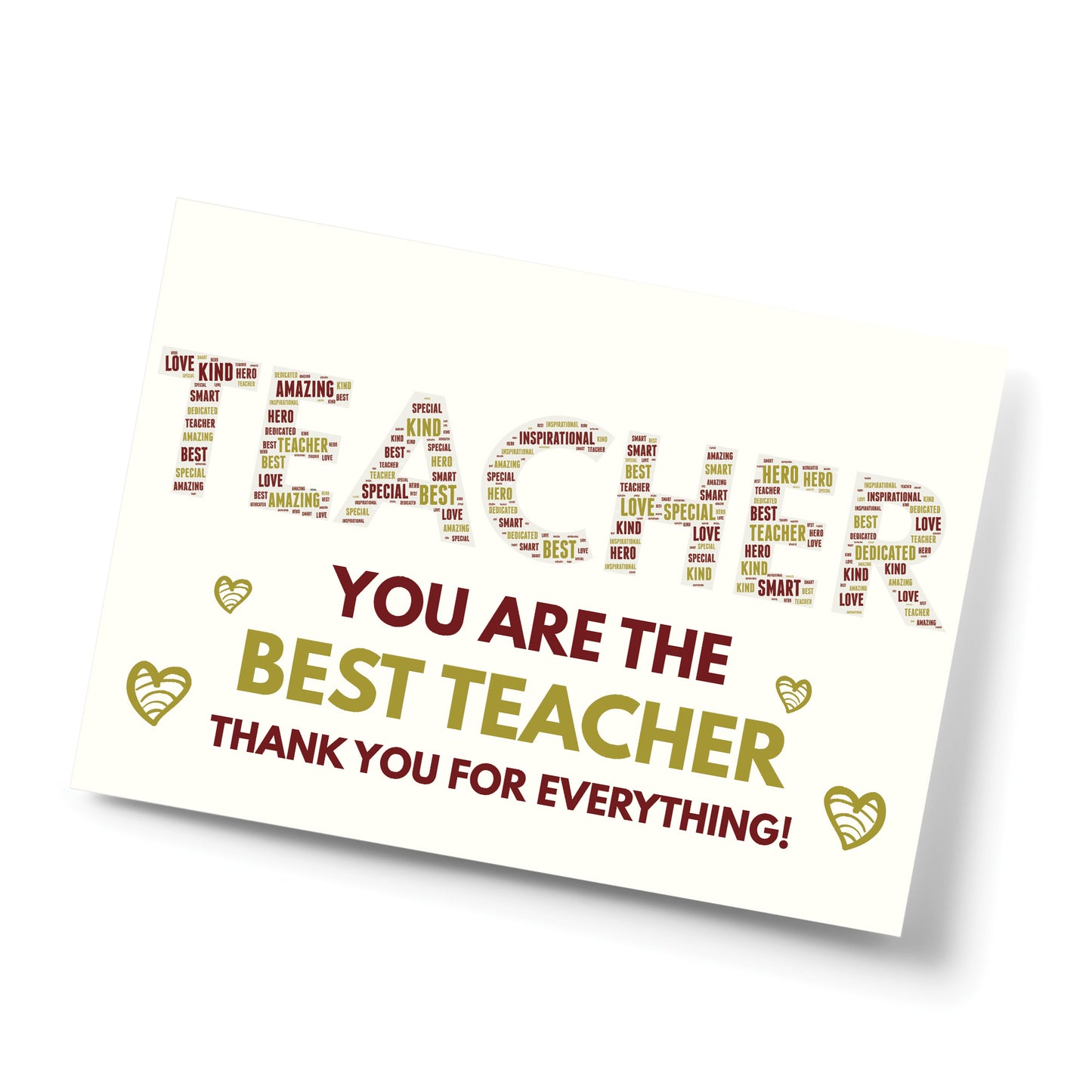 Best Teacher Gift Word Art Print Thank You School Nursery Gift