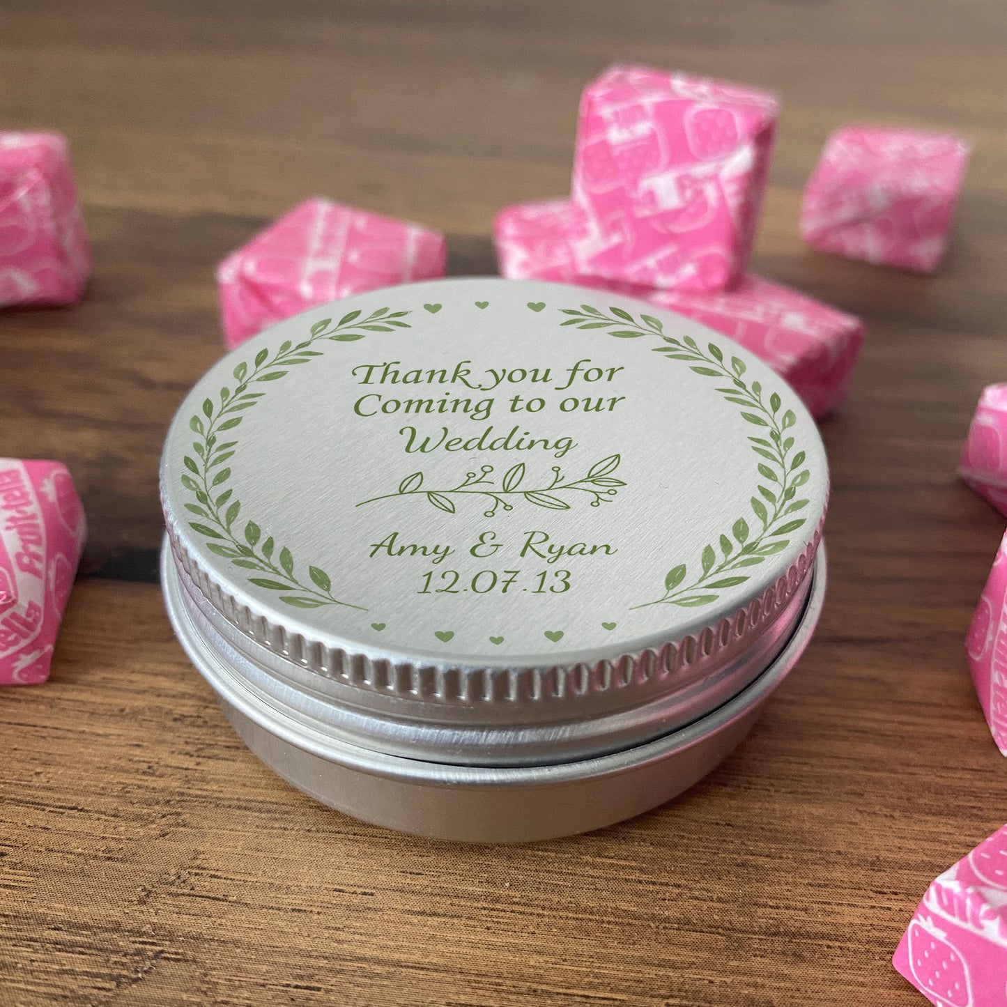 Personalised Wedding Favour Gift Tin Sweet Table Wedding Decor
