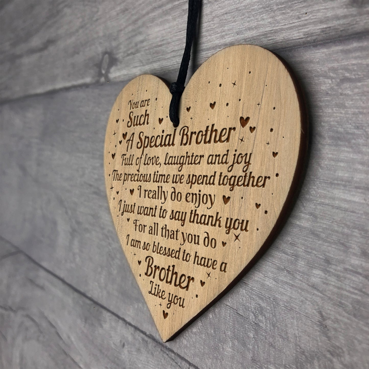 Brother Gift Idea For Birthday Christmas Engraved Heart Sister