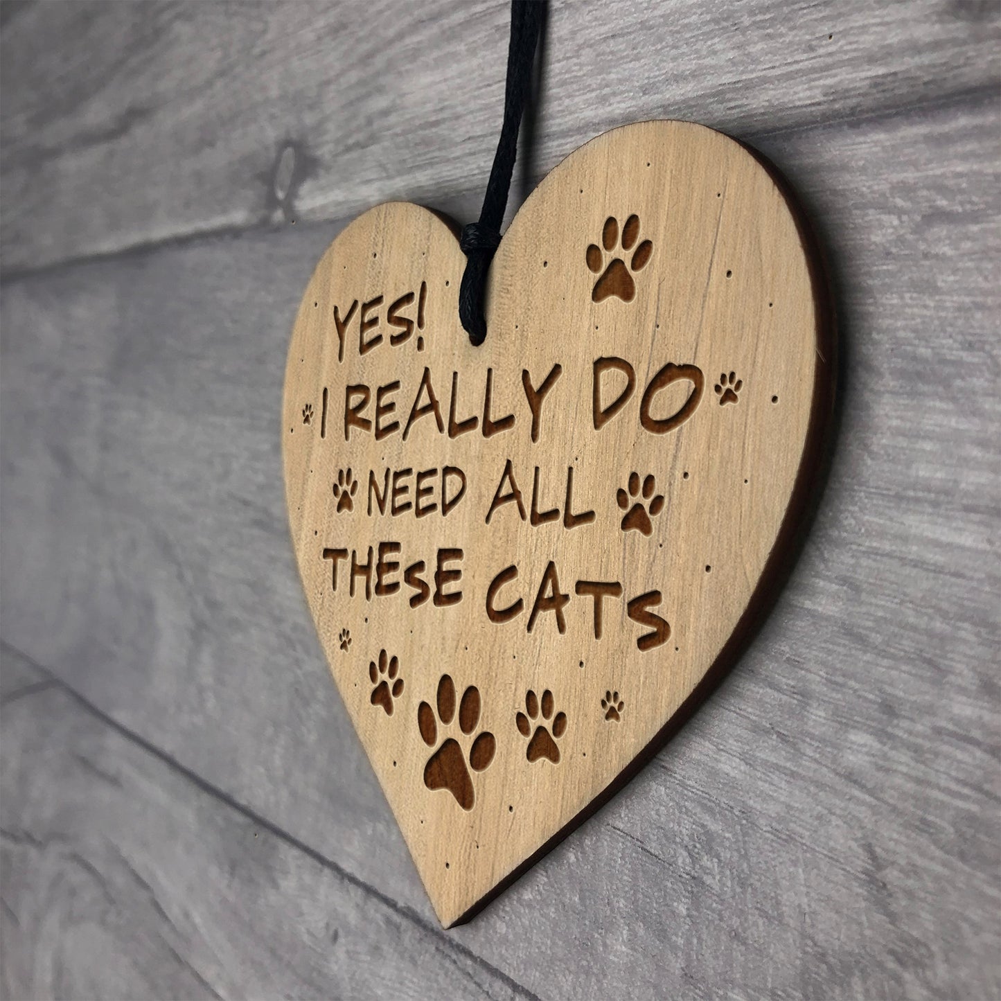 Funny Really Do Need All These Cats Engraved Heart Cat Sign