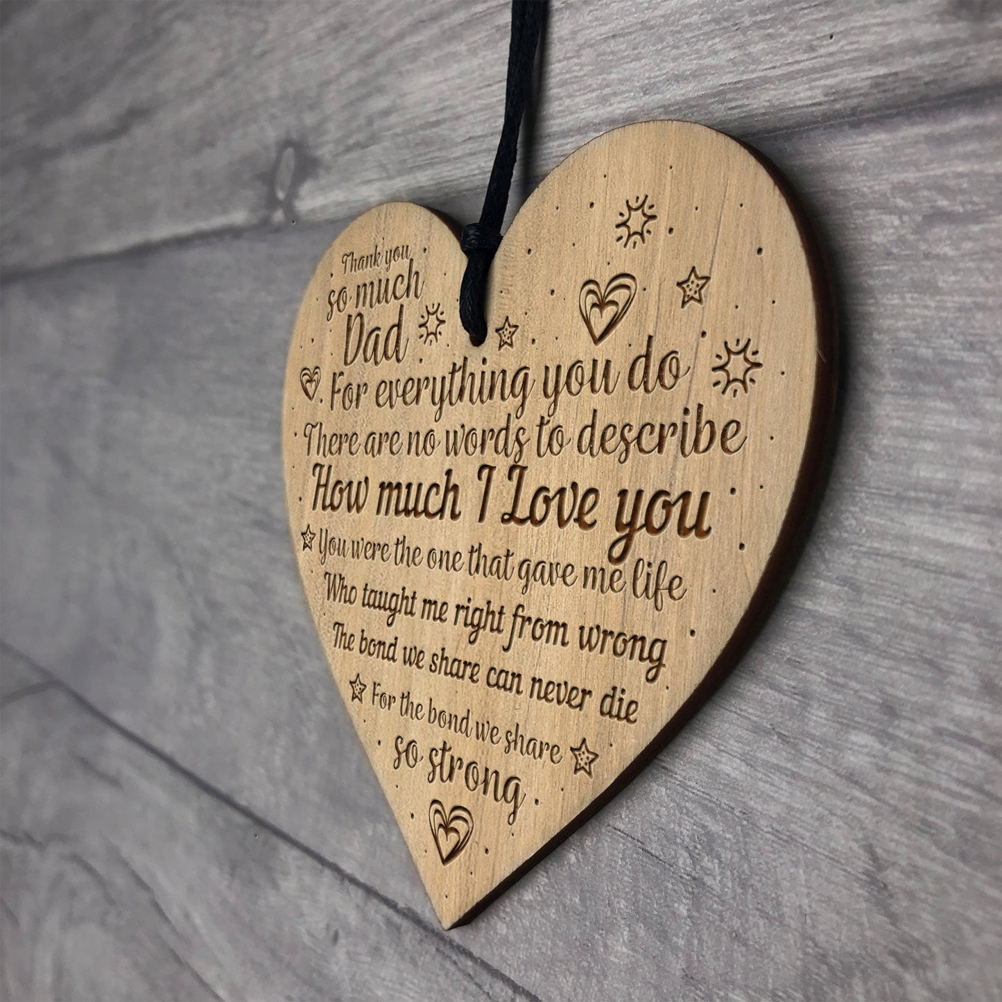 Dad Gift Ideas Engraved Heart Dad Gift Birthday Christmas