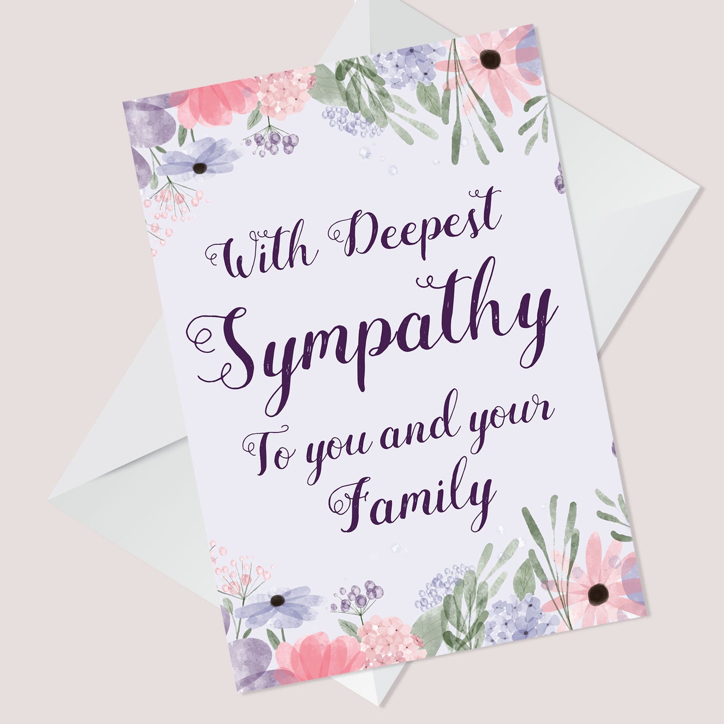 Deepest Sympathy To Family Floral Condolences Bereavement Card