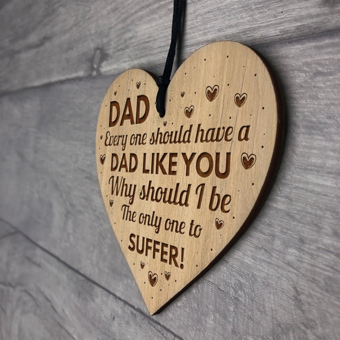 Funny Humorous Dad Gift Engraved Heart Dad Birthday Christmas