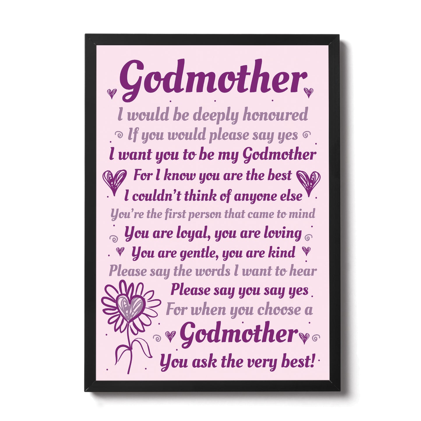 Godmother Photo Frame Godparent Gift Godmother Asking Present