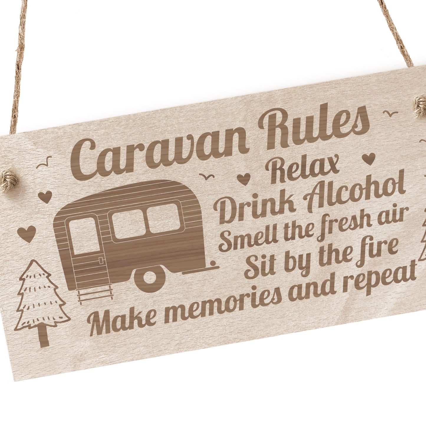 Caravan Rules Sign Hanging Wall Plaque Caravan Lover Gift