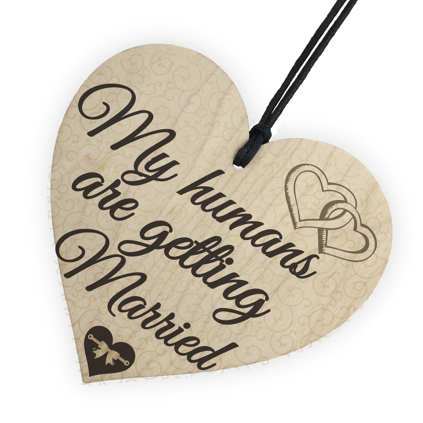 Humans Getting Married Dog Engagement Wedding Hanging Plaque