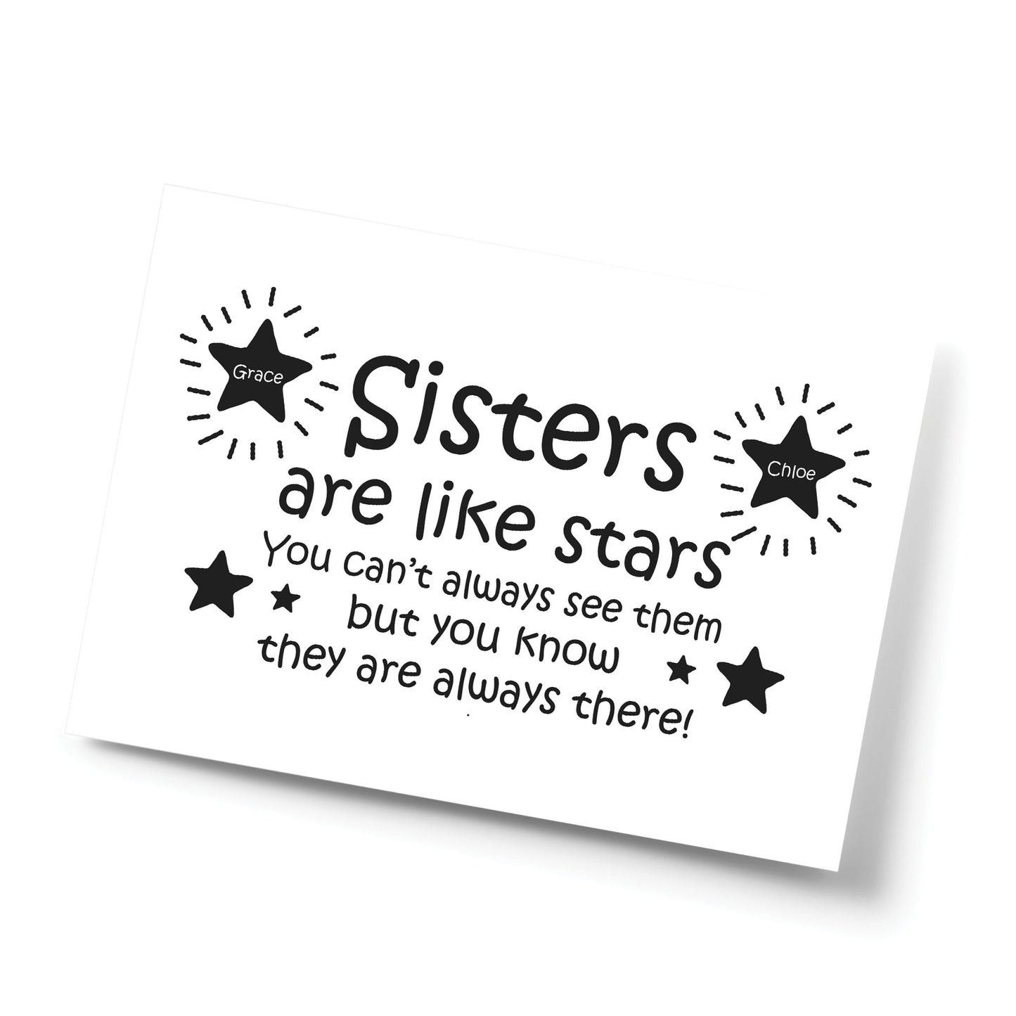 Sisters Are Like Stars Personalised Print Sister Birthday Gift